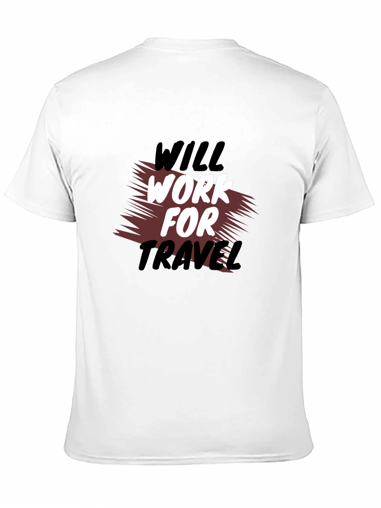 Will Work For Travel Black T-Shirt