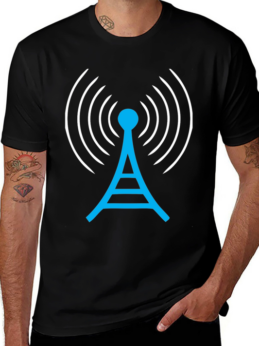Antenna Graphic T-Shirt - Communication Signal Design