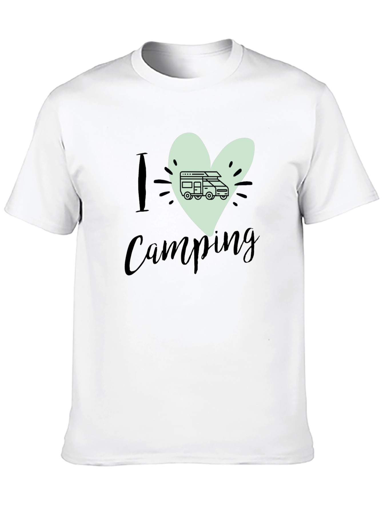 I Love Camping T-Shirt - Camper Van Heart Design