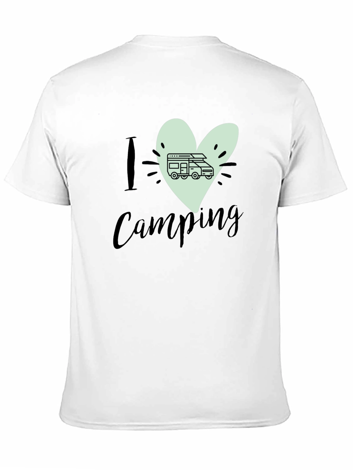 I Love Camping T-Shirt - Camper Van Heart Design