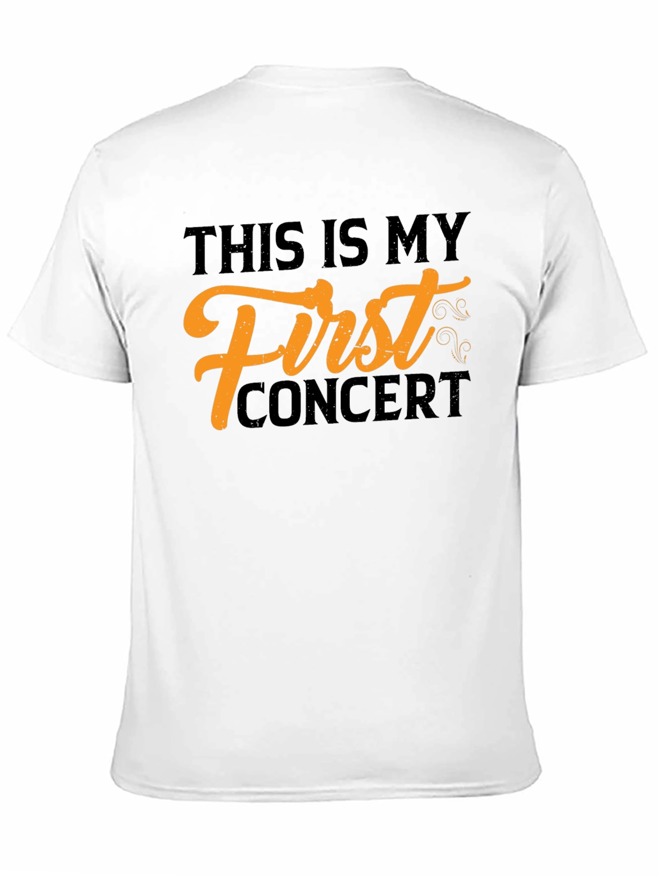 First Concert Tee - Black Cotton Graphic T-Shirt