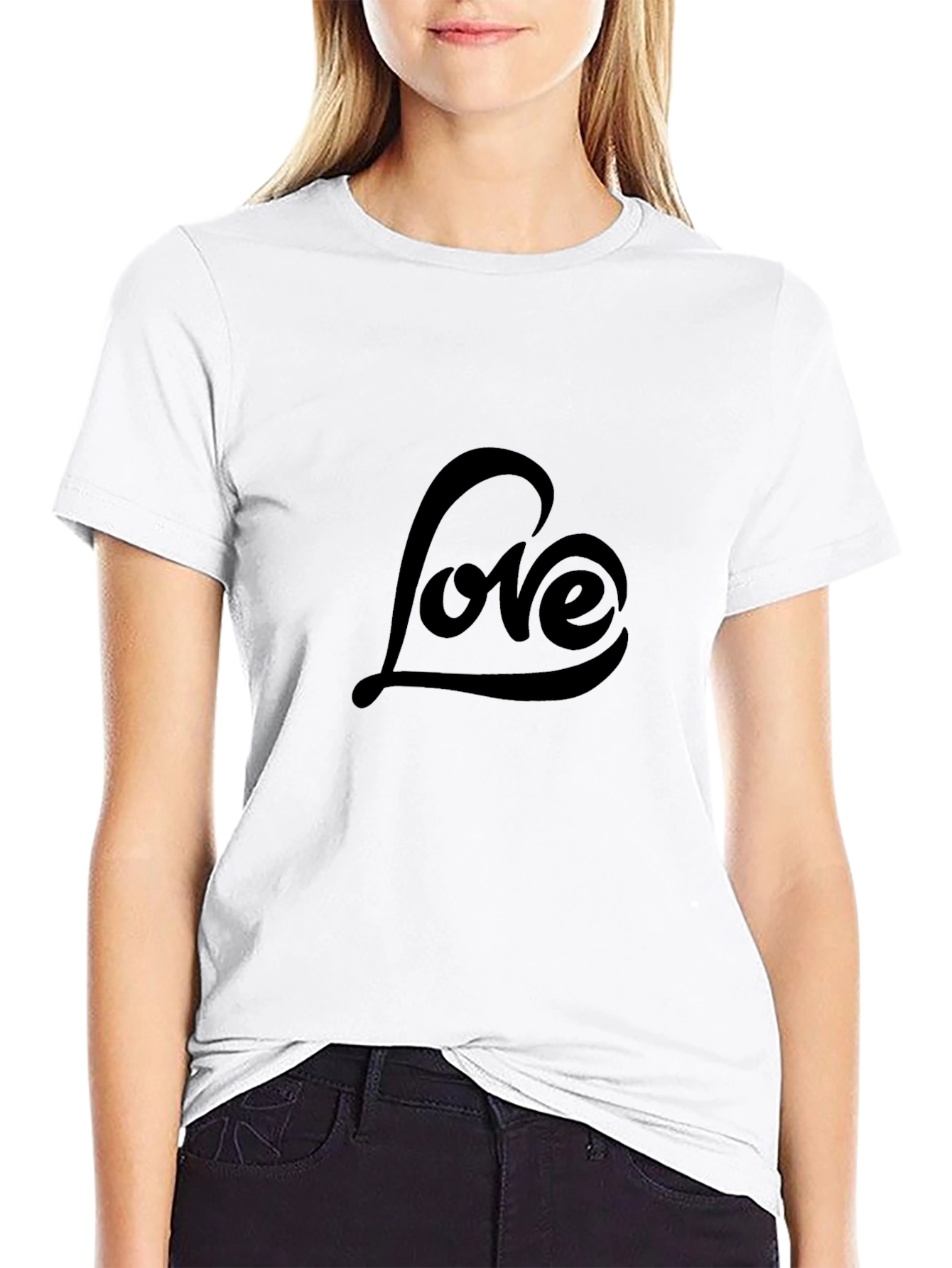 Love Script Graphic Black T-Shirt
