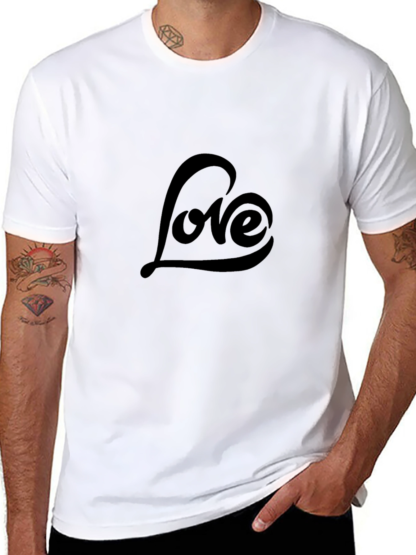 Love Script Graphic Black T-Shirt