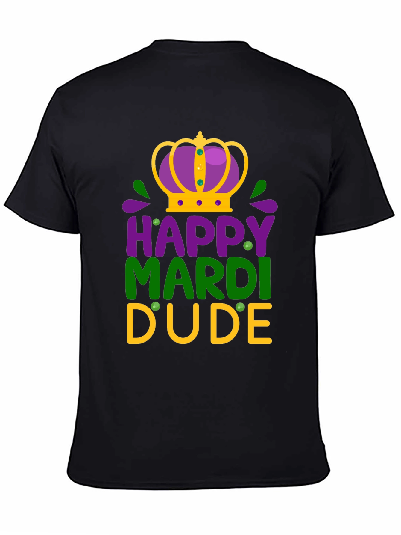 Mardi Gras Dude T-Shirt: Purple Green Gold Tee