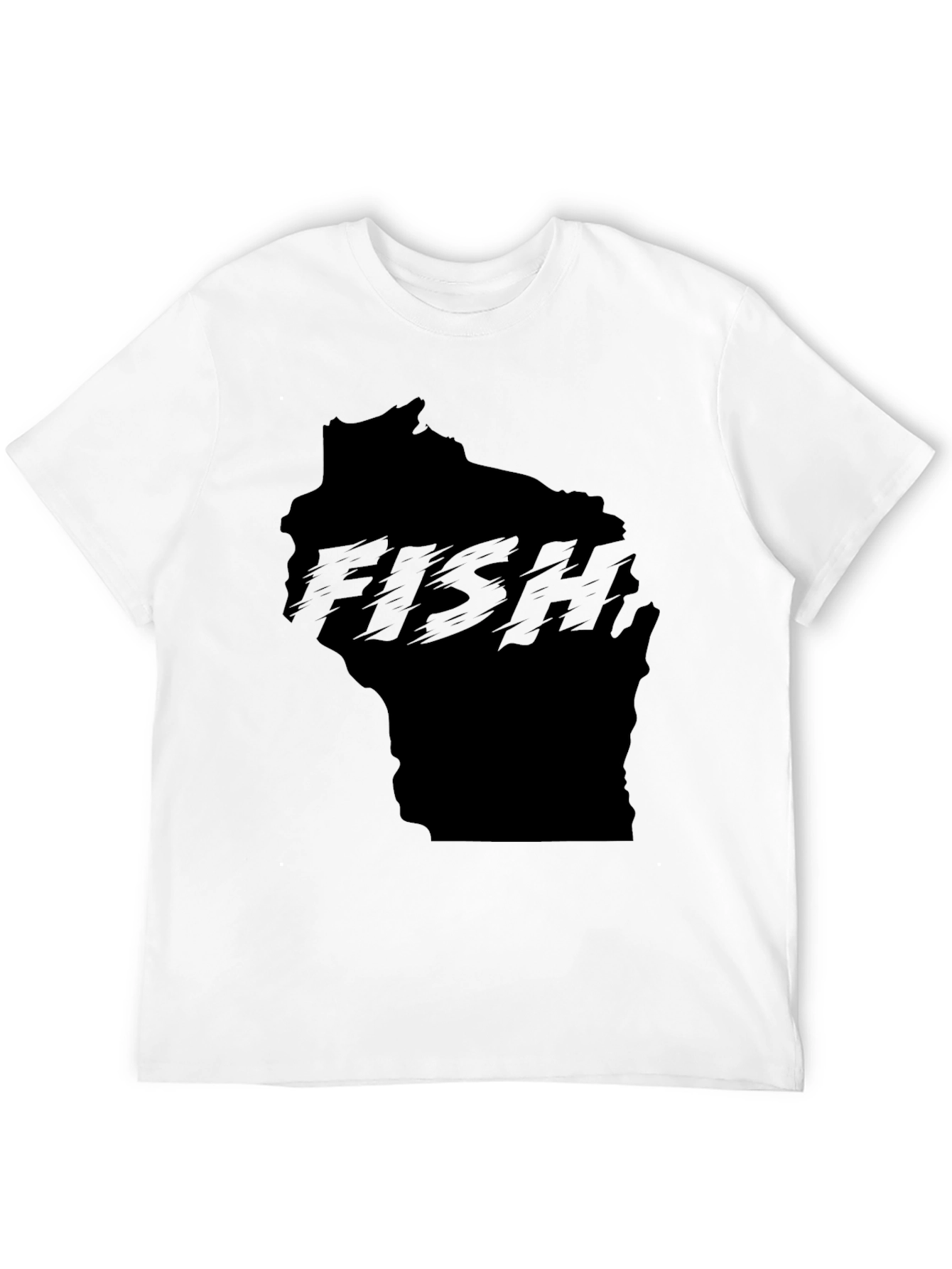 Wisconsin Fish Graphic Black T-Shirt