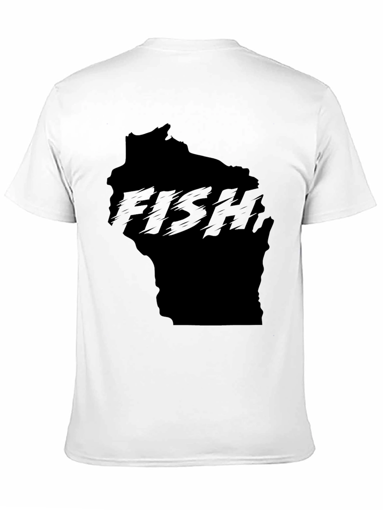 Wisconsin Fish Graphic Black T-Shirt
