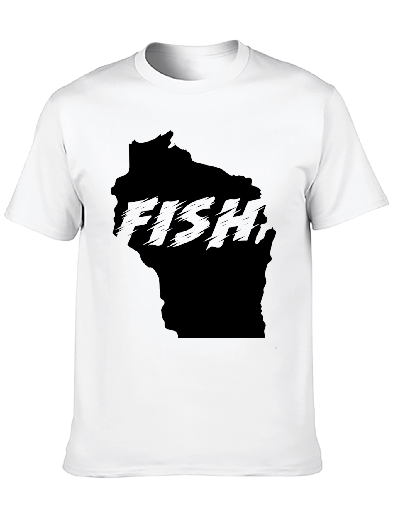Wisconsin Fish Graphic Black T-Shirt