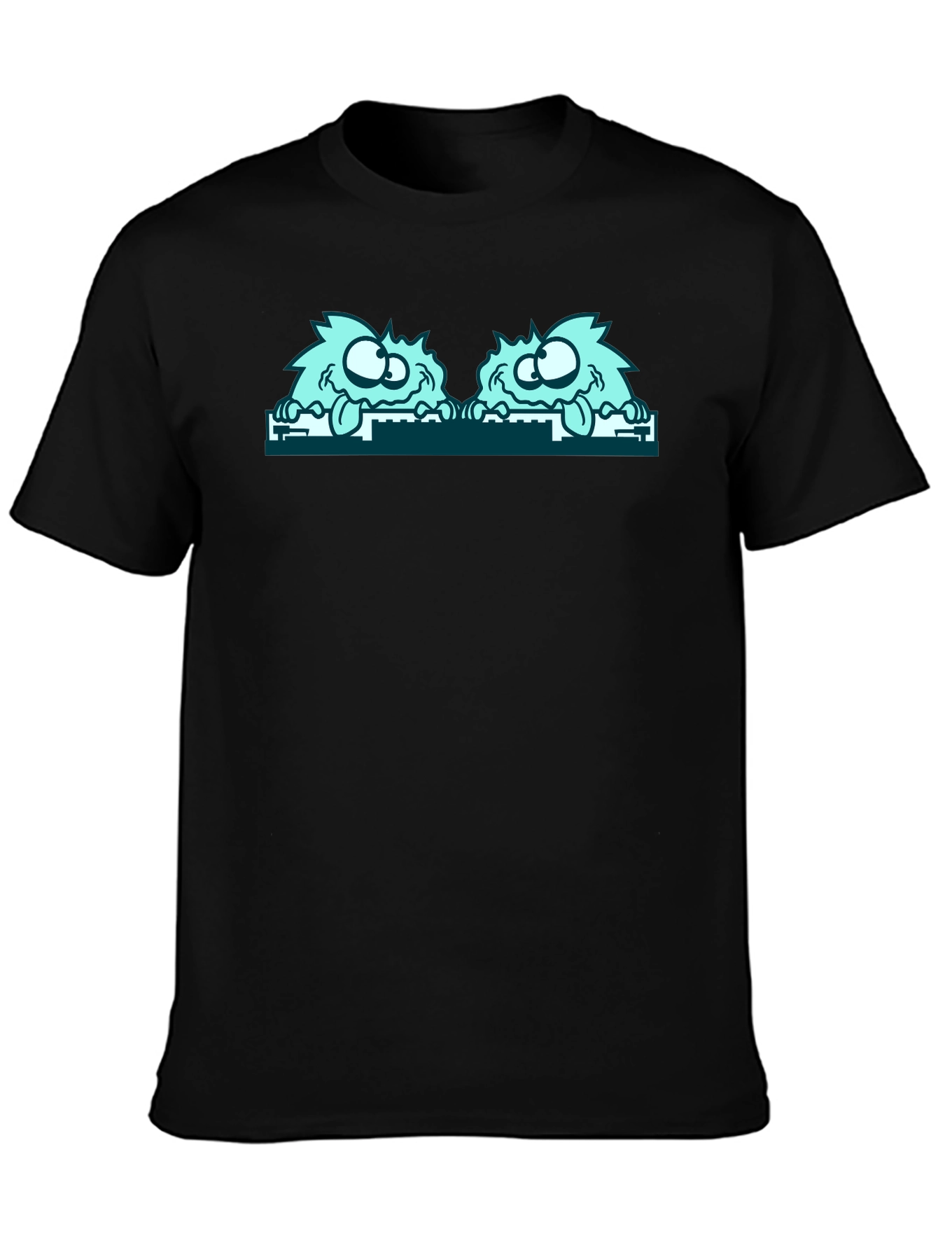 Monster Peekaboo Graphic Tee - Black