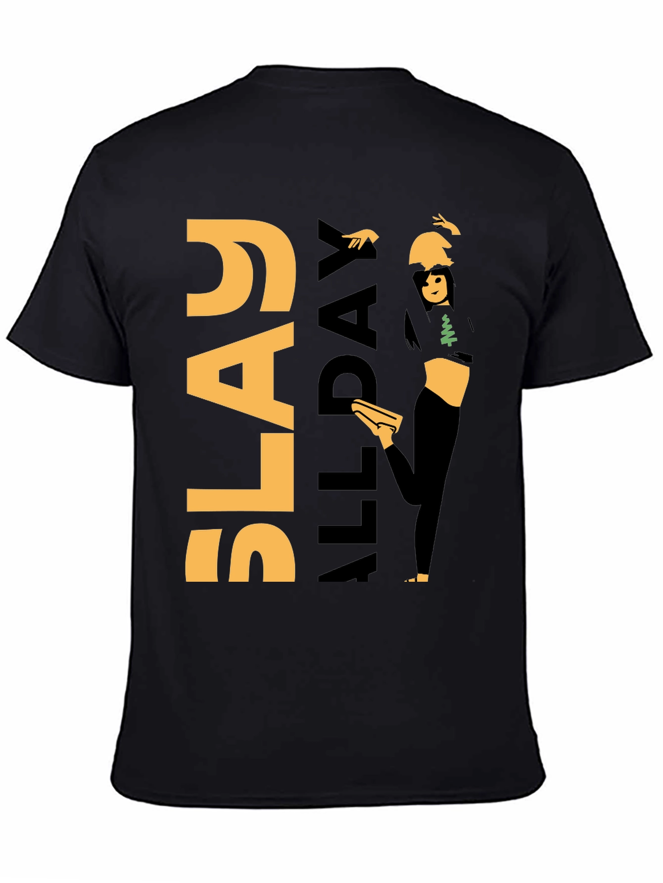Slay All Day Graphic Tee - Trendy Black T-Shirt