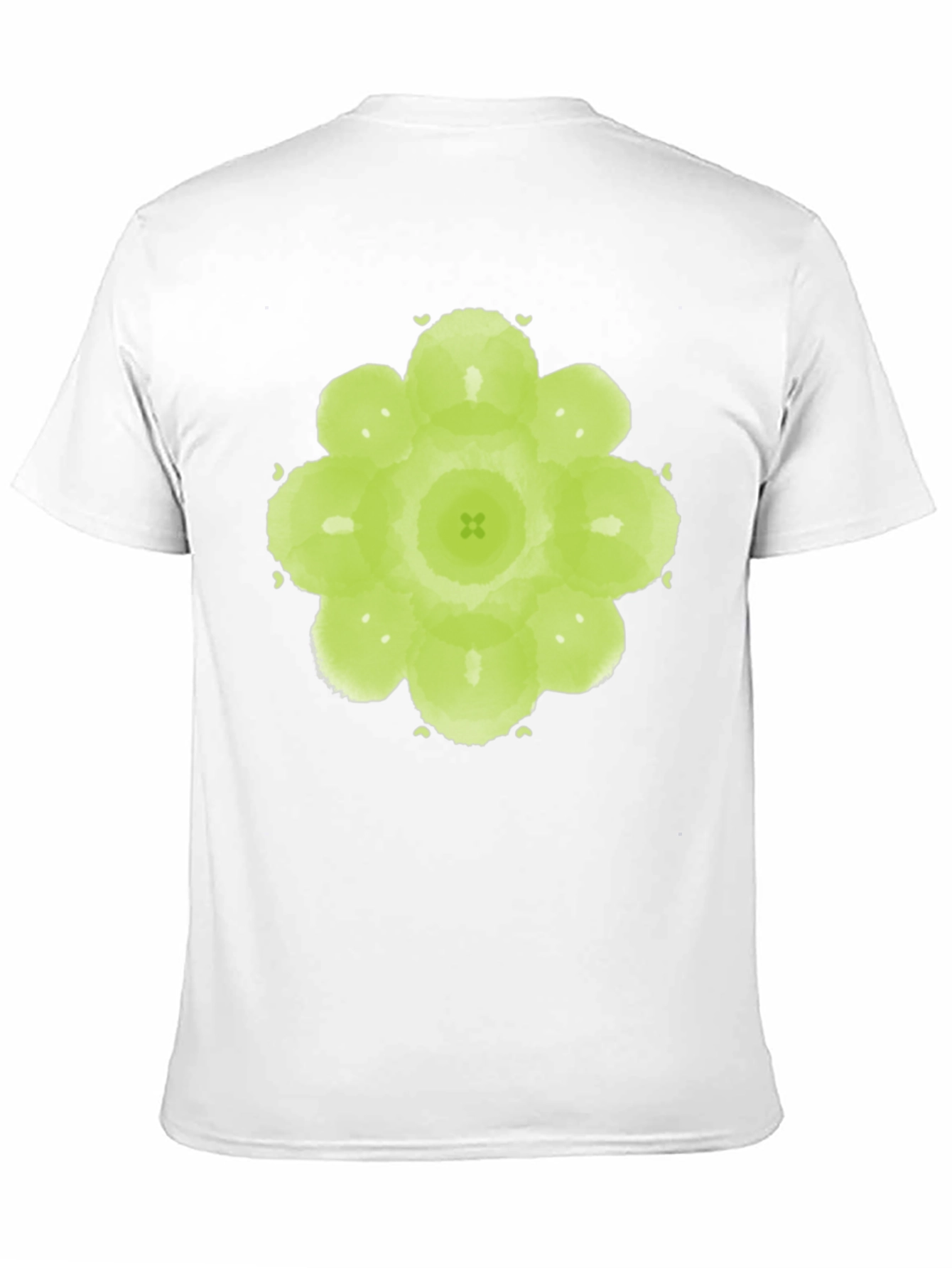 Green Floral Graphic Black T-Shirt