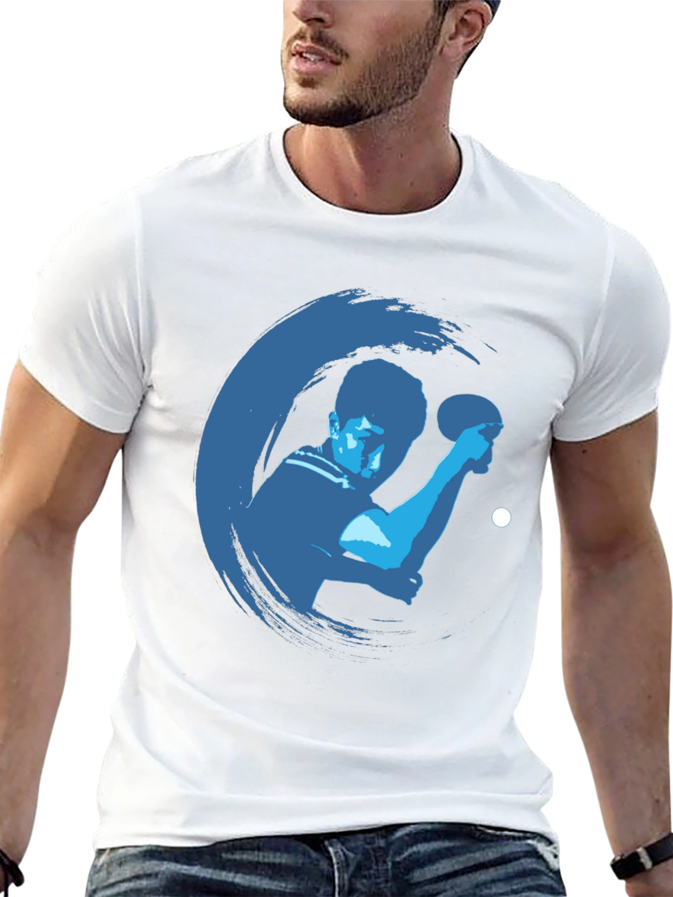 Table Tennis Graphic Tee - Black Cotton Shirt