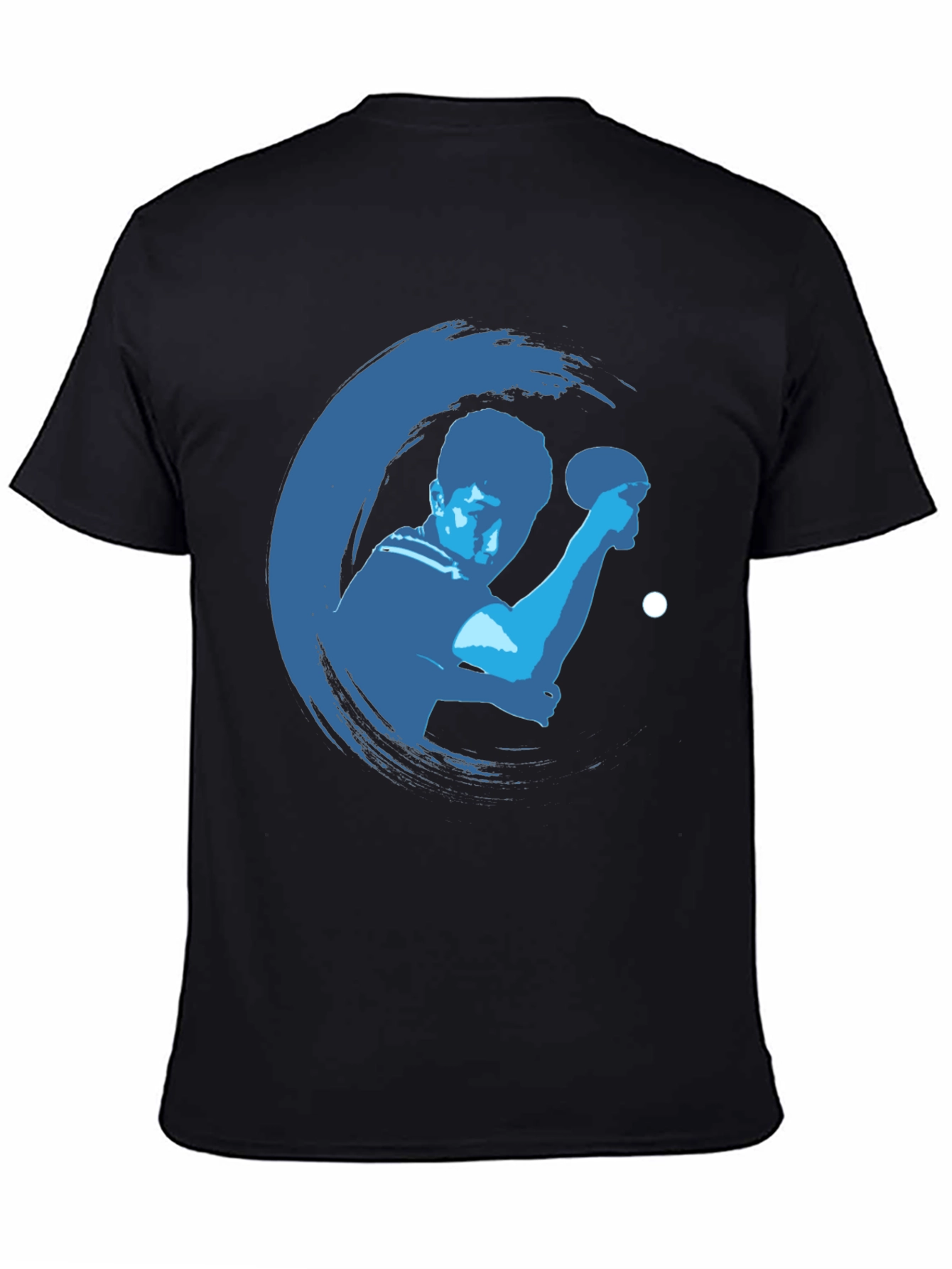 Table Tennis Graphic Tee - Black Cotton Shirt
