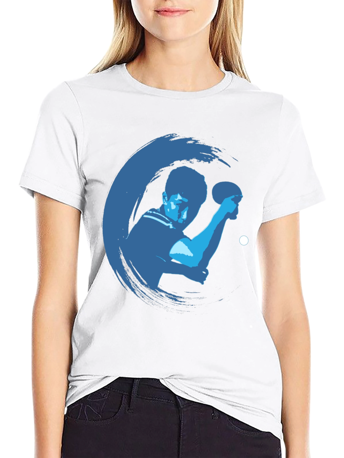 Table Tennis Graphic Tee - Black Cotton Shirt