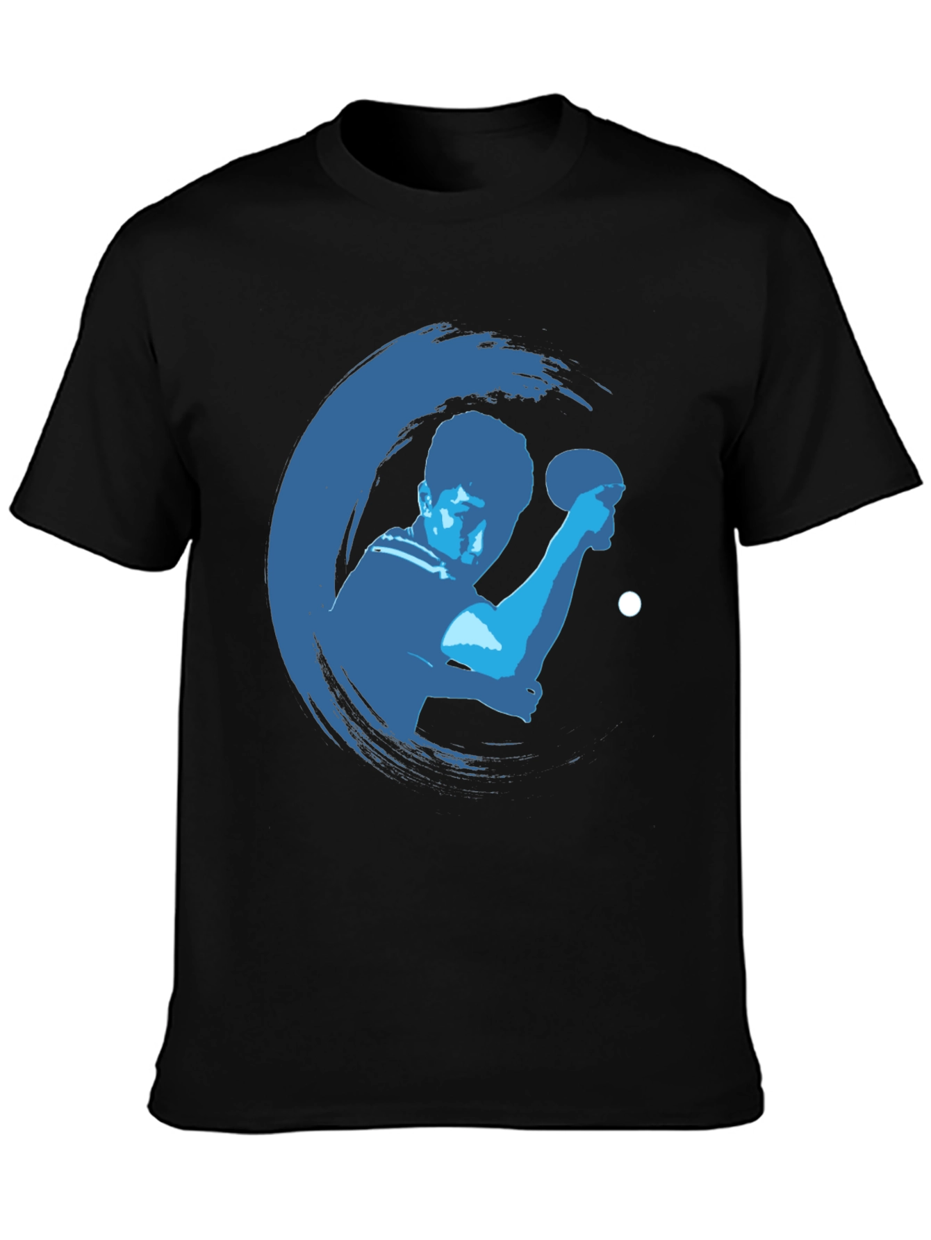 Table Tennis Graphic Tee - Black Cotton Shirt