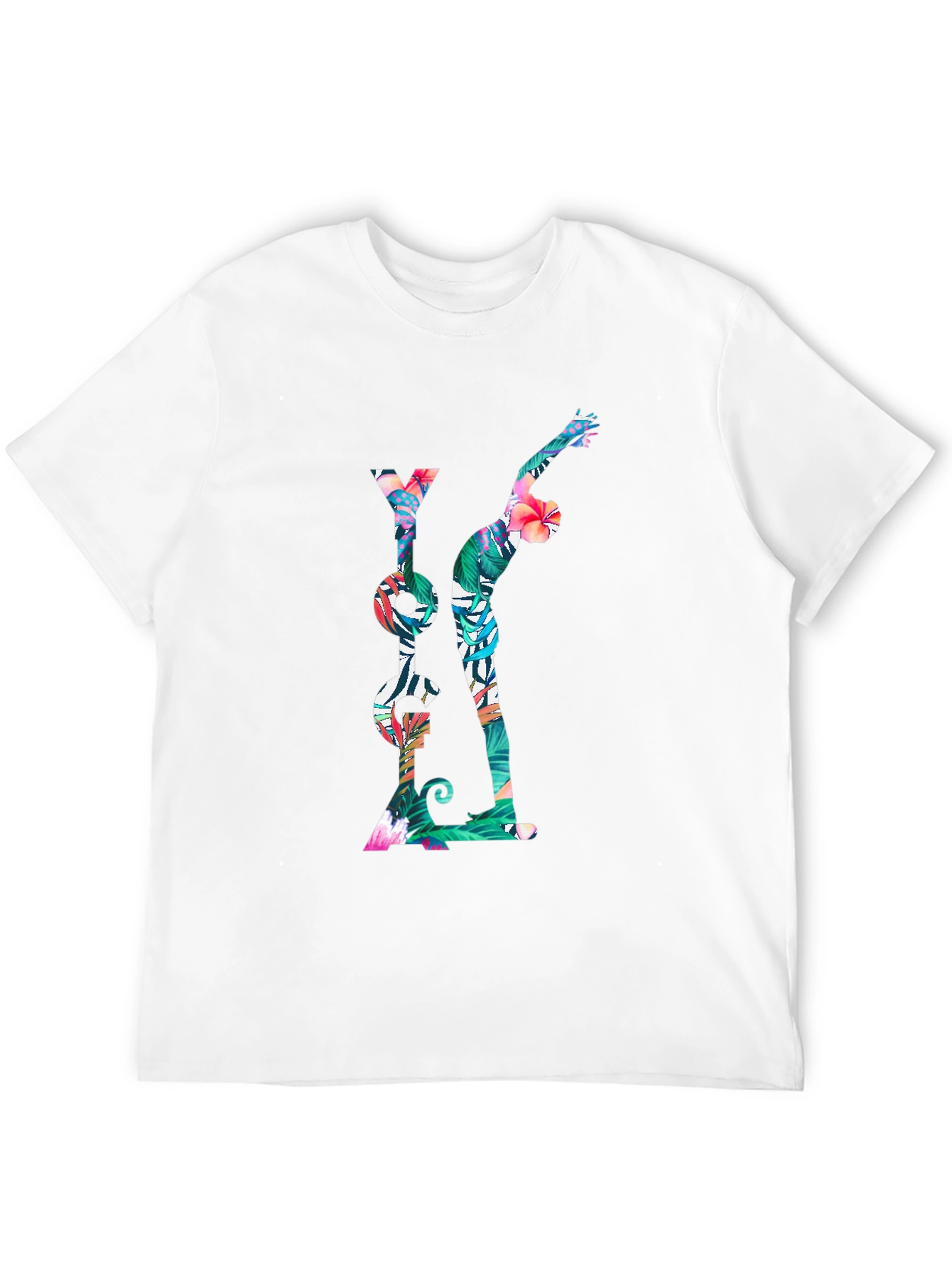 Floral Yoga T-Shirt - Mens Black Tee