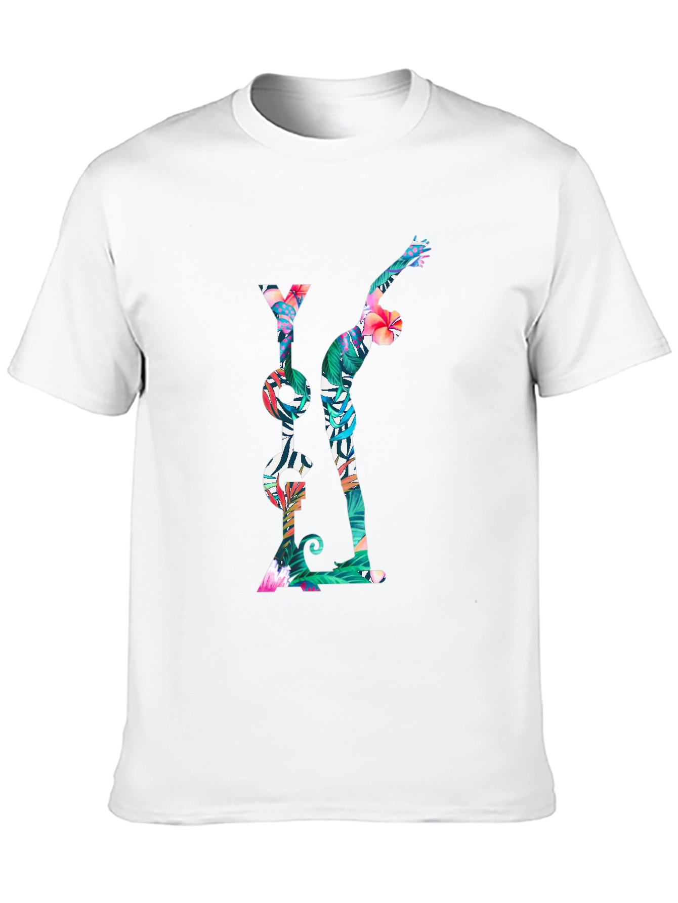 Floral Yoga T-Shirt - Mens Black Tee