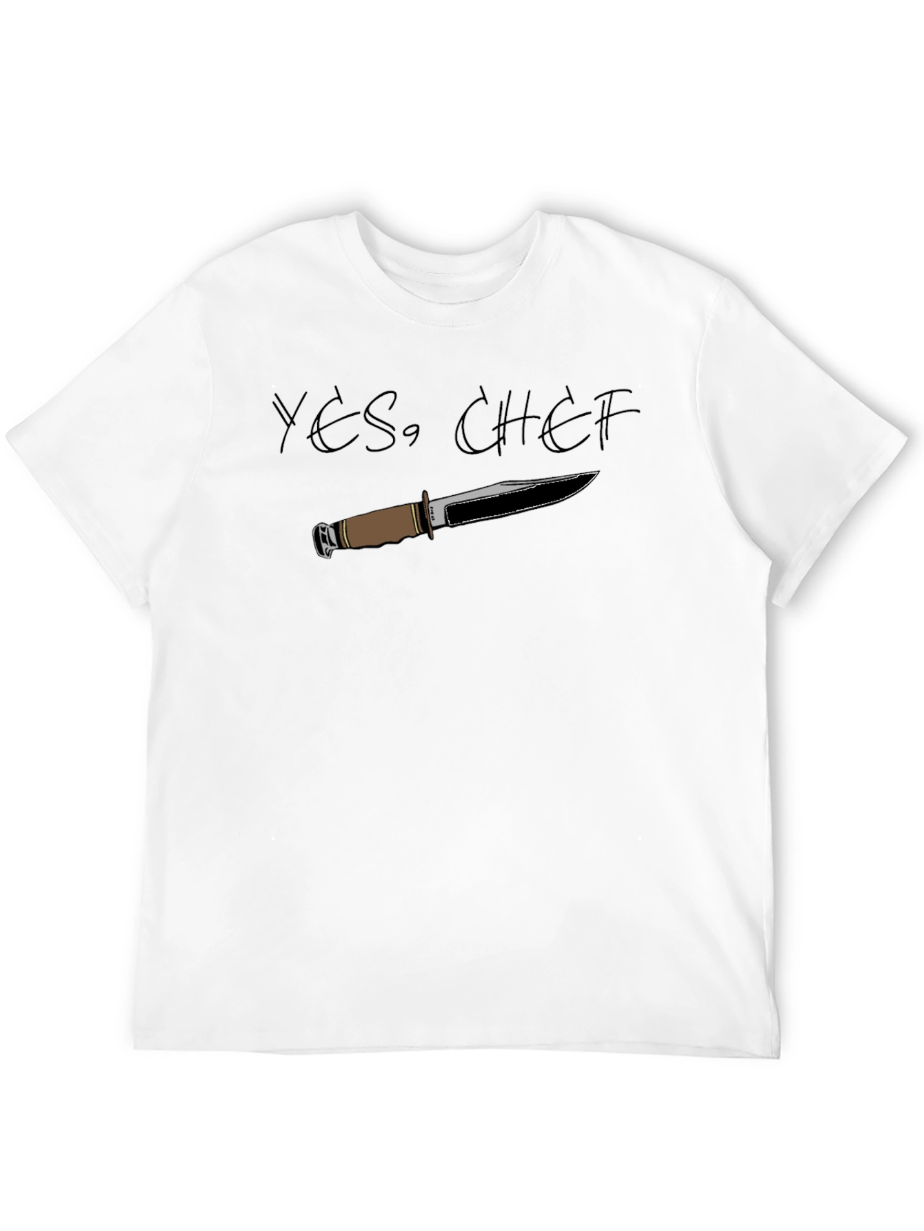 Yes Chef T-Shirt with Knife Graphic