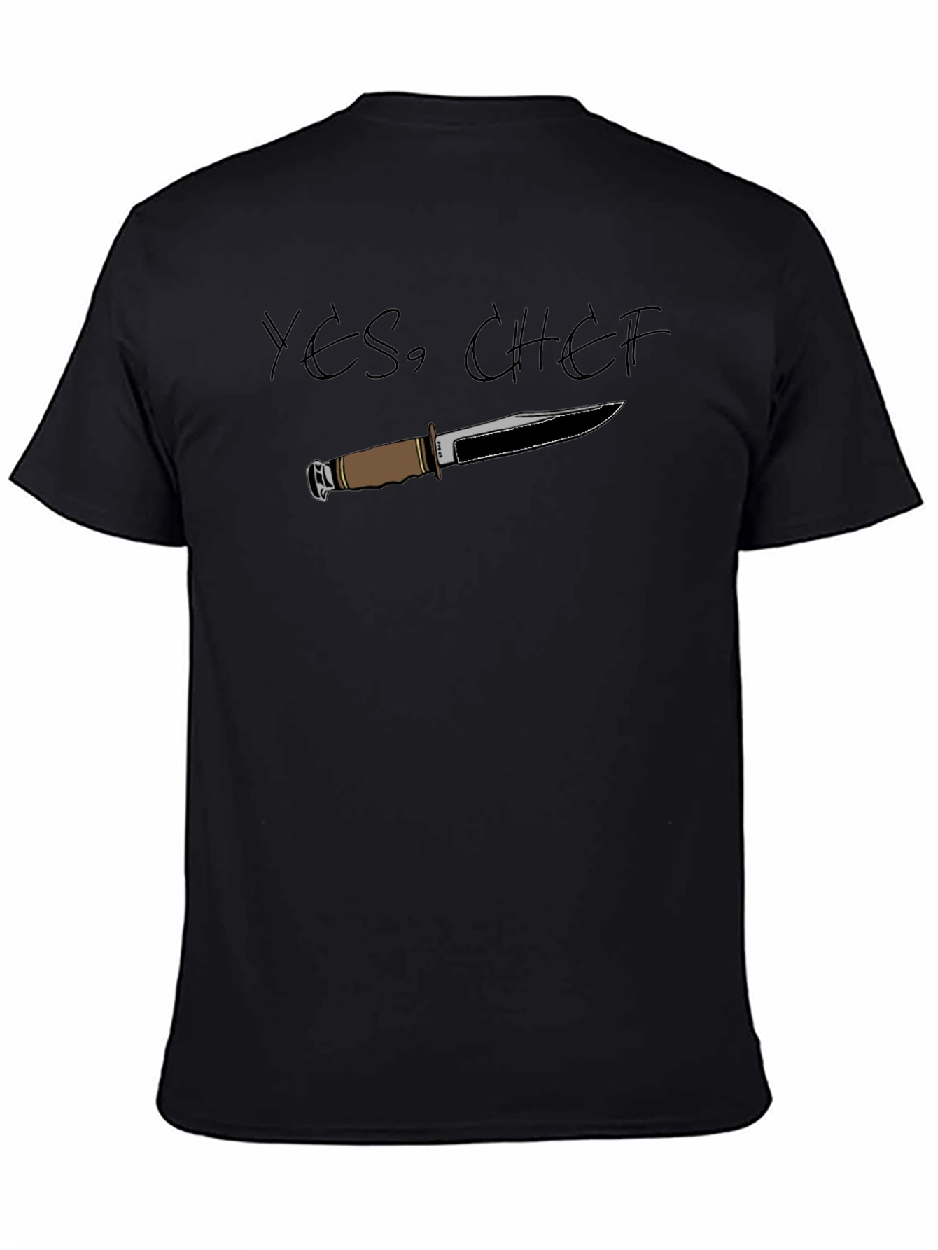 Yes Chef T-Shirt with Knife Graphic