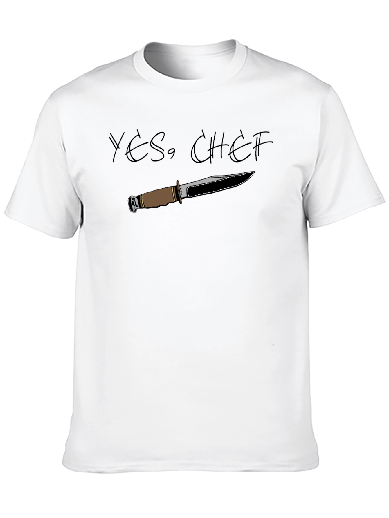 Yes Chef T-Shirt with Knife Graphic
