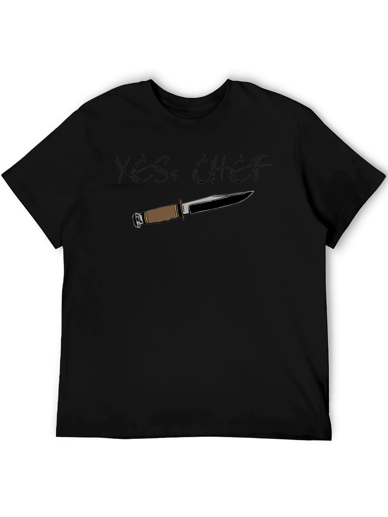 Yes Chef T-Shirt with Knife Graphic