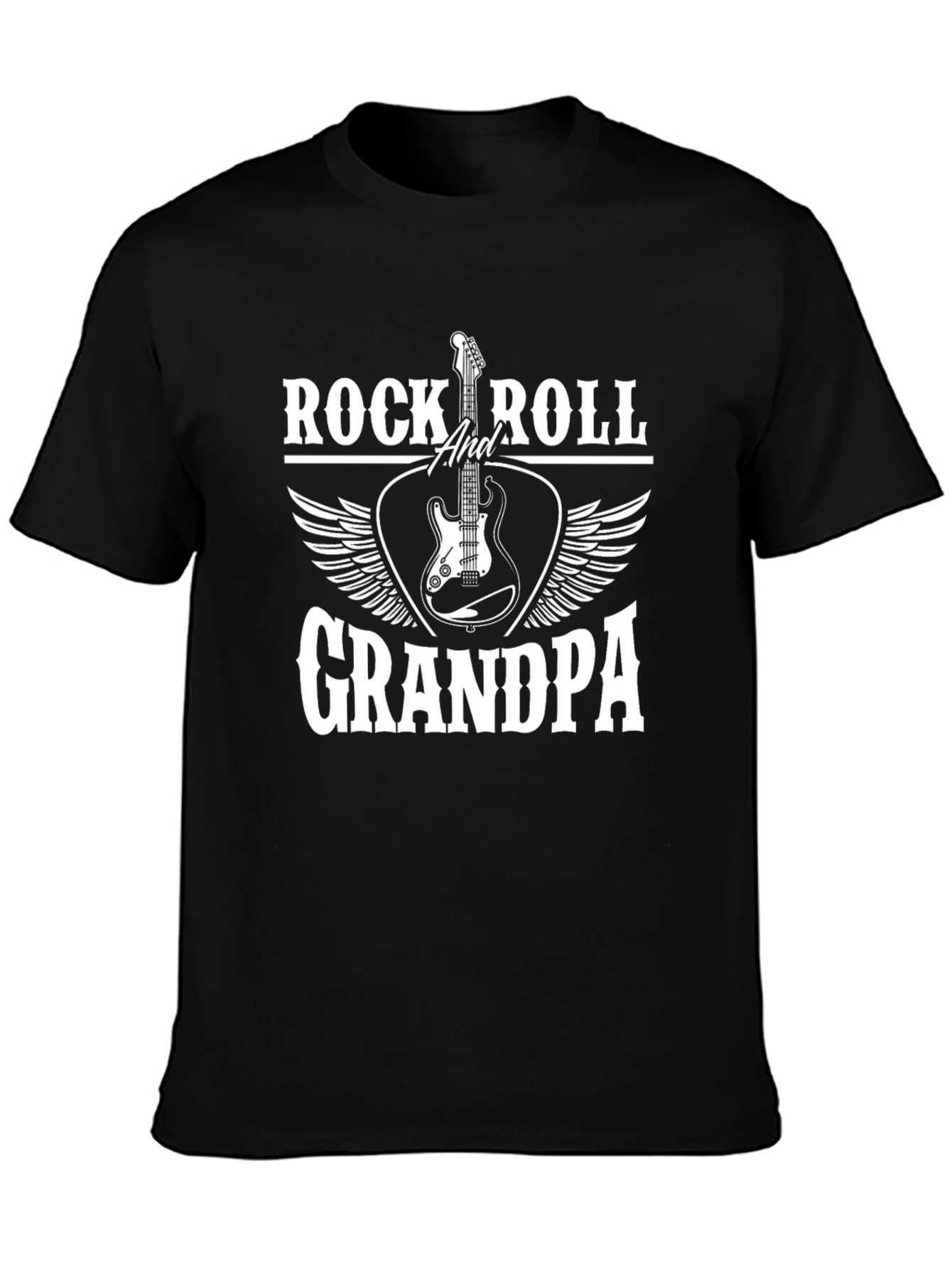 Rock and Roll Grandpa Graphic Tee - Black
