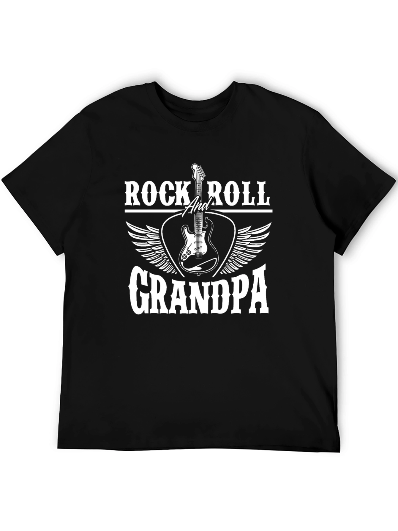 Rock and Roll Grandpa Graphic Tee - Black