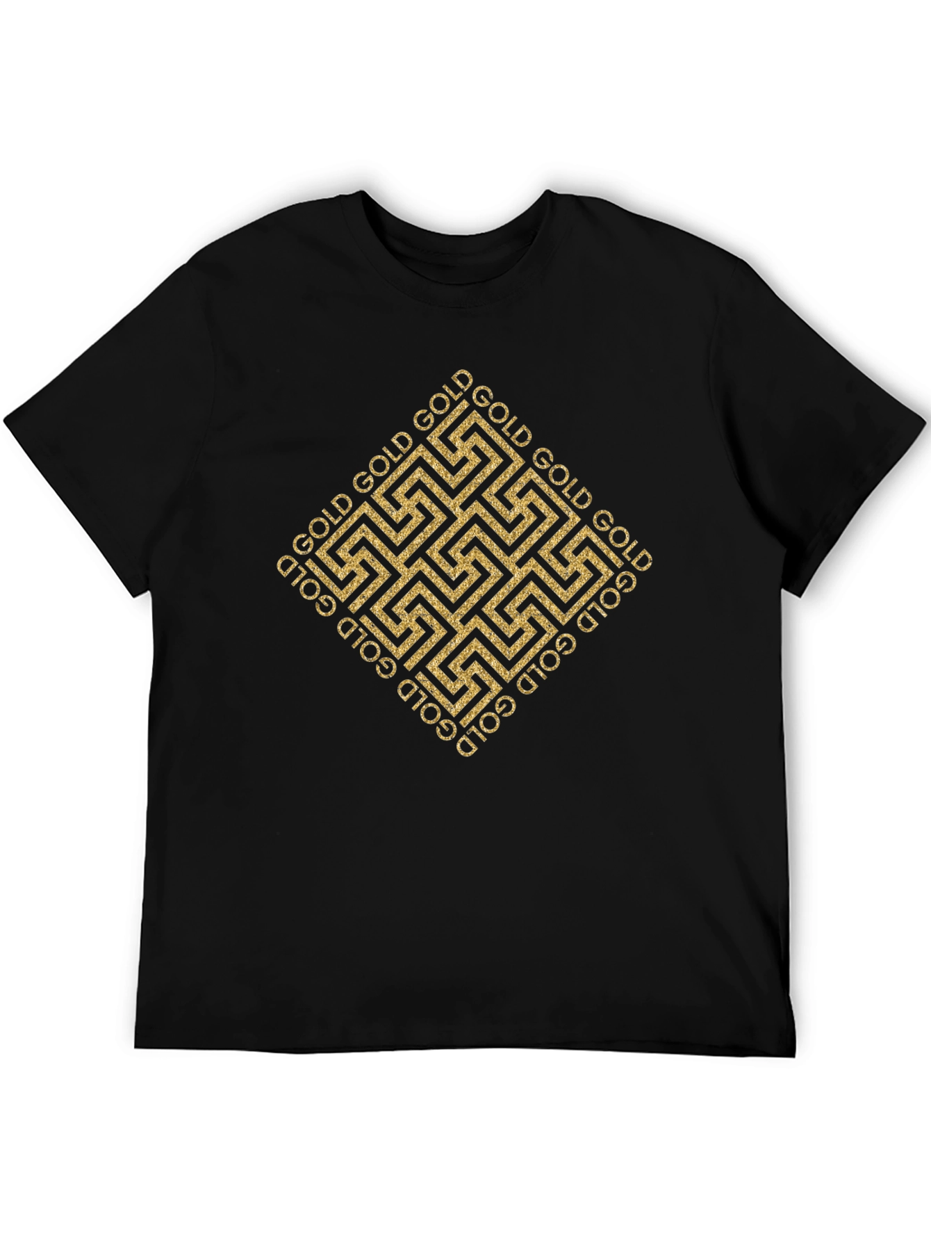 Gold Geometric Pattern T-Shirt