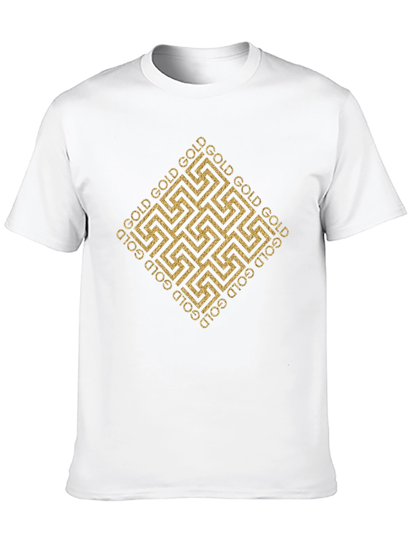 Gold Geometric Pattern T-Shirt