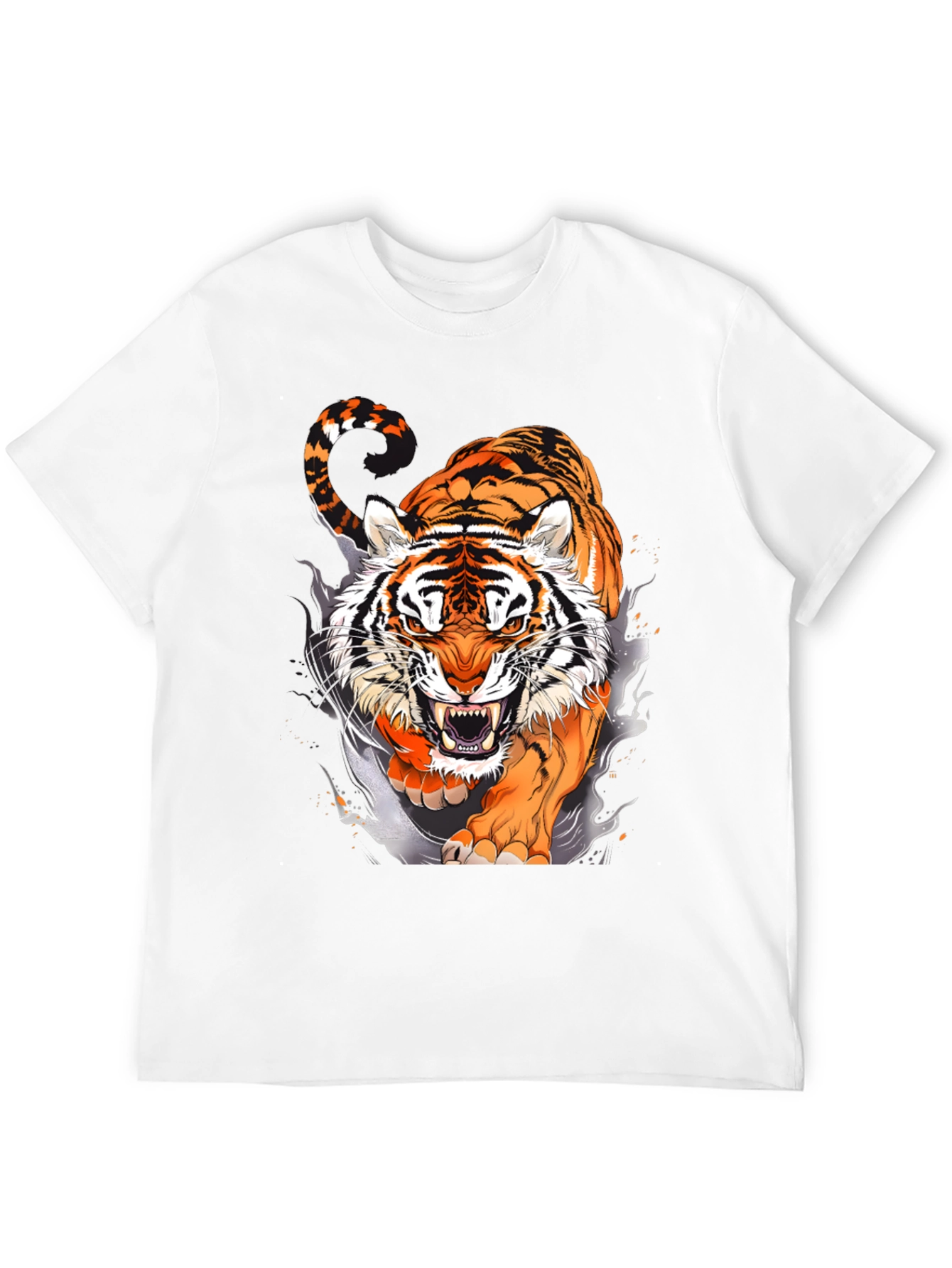 Fierce Tiger Graphic Print Black T-Shirt