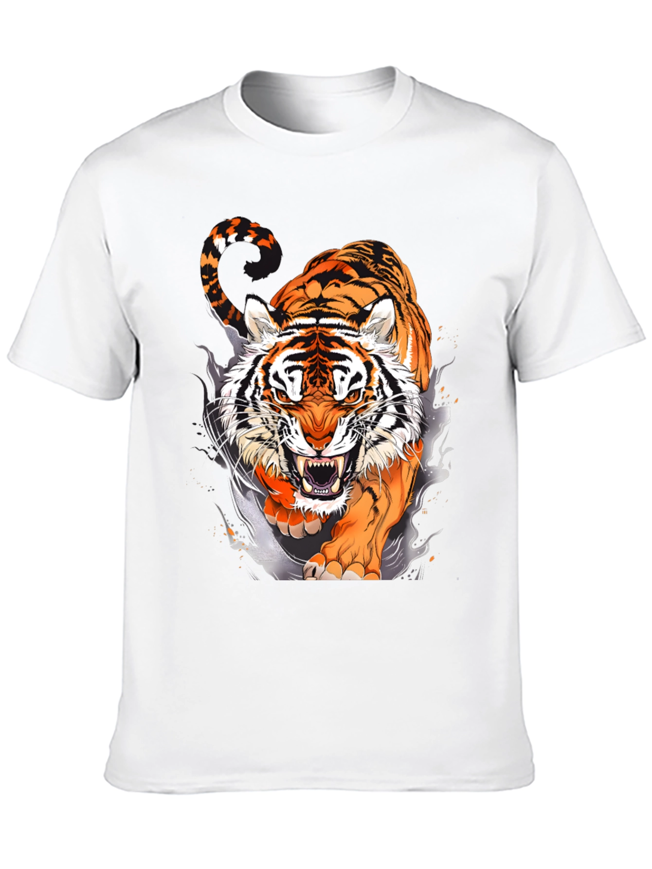 Fierce Tiger Graphic Print Black T-Shirt