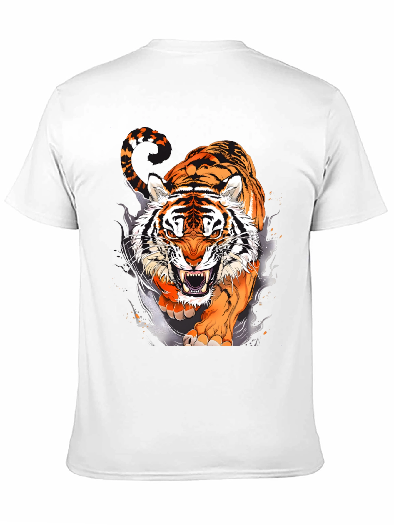 Fierce Tiger Graphic Print Black T-Shirt