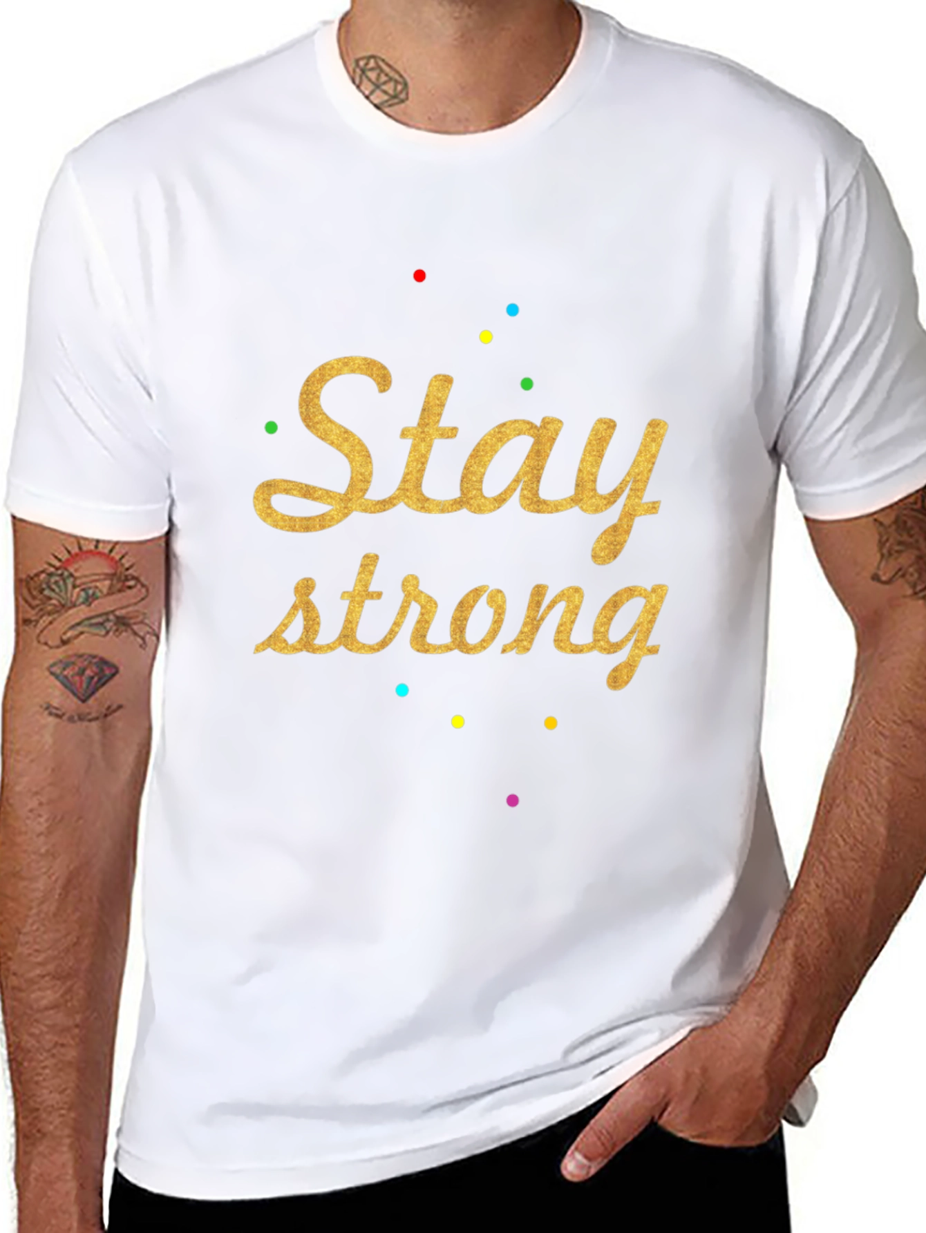 Stay Strong Graphic Tee - Trendy Black T-Shirt