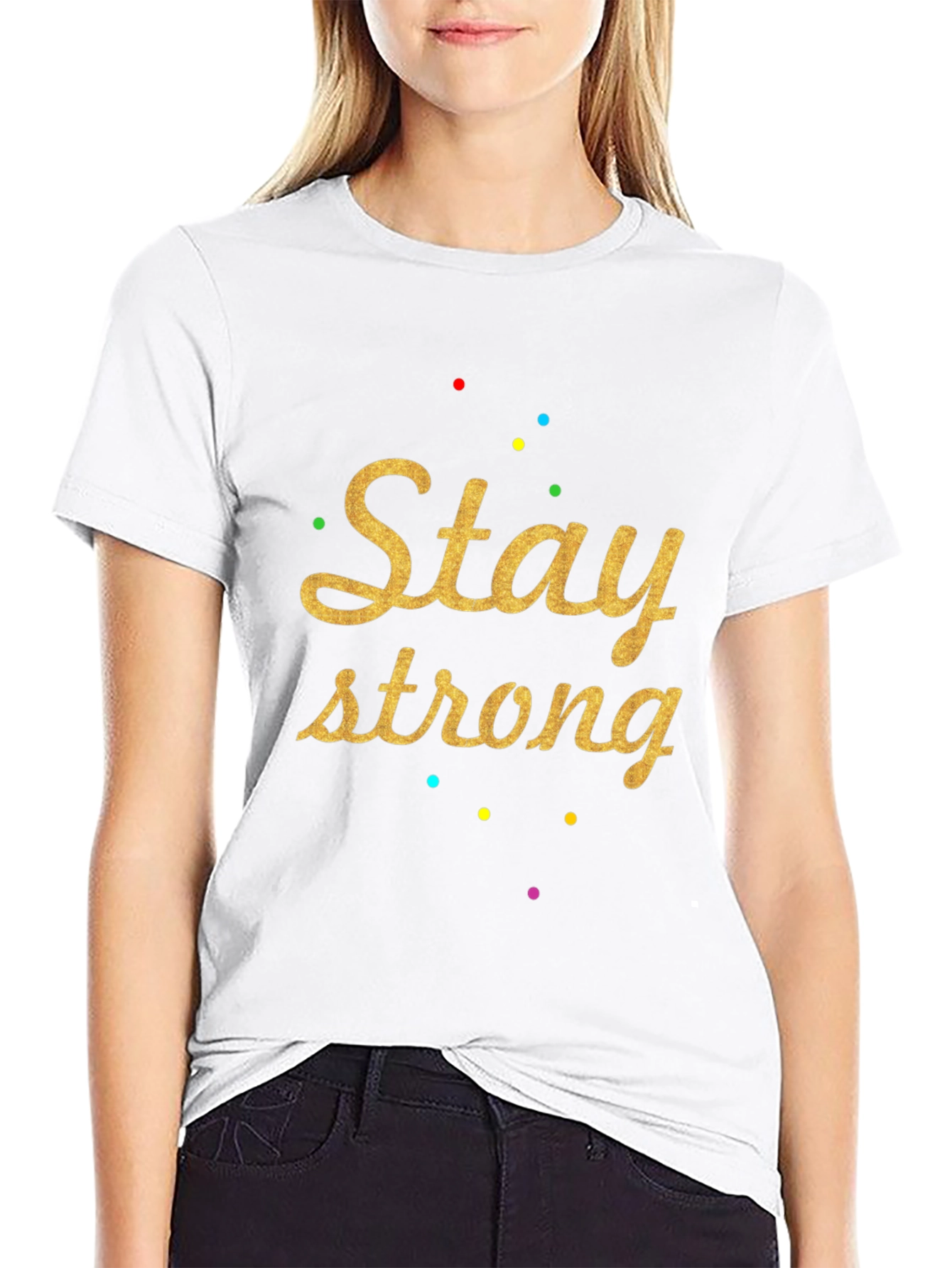 Stay Strong Graphic Tee - Trendy Black T-Shirt