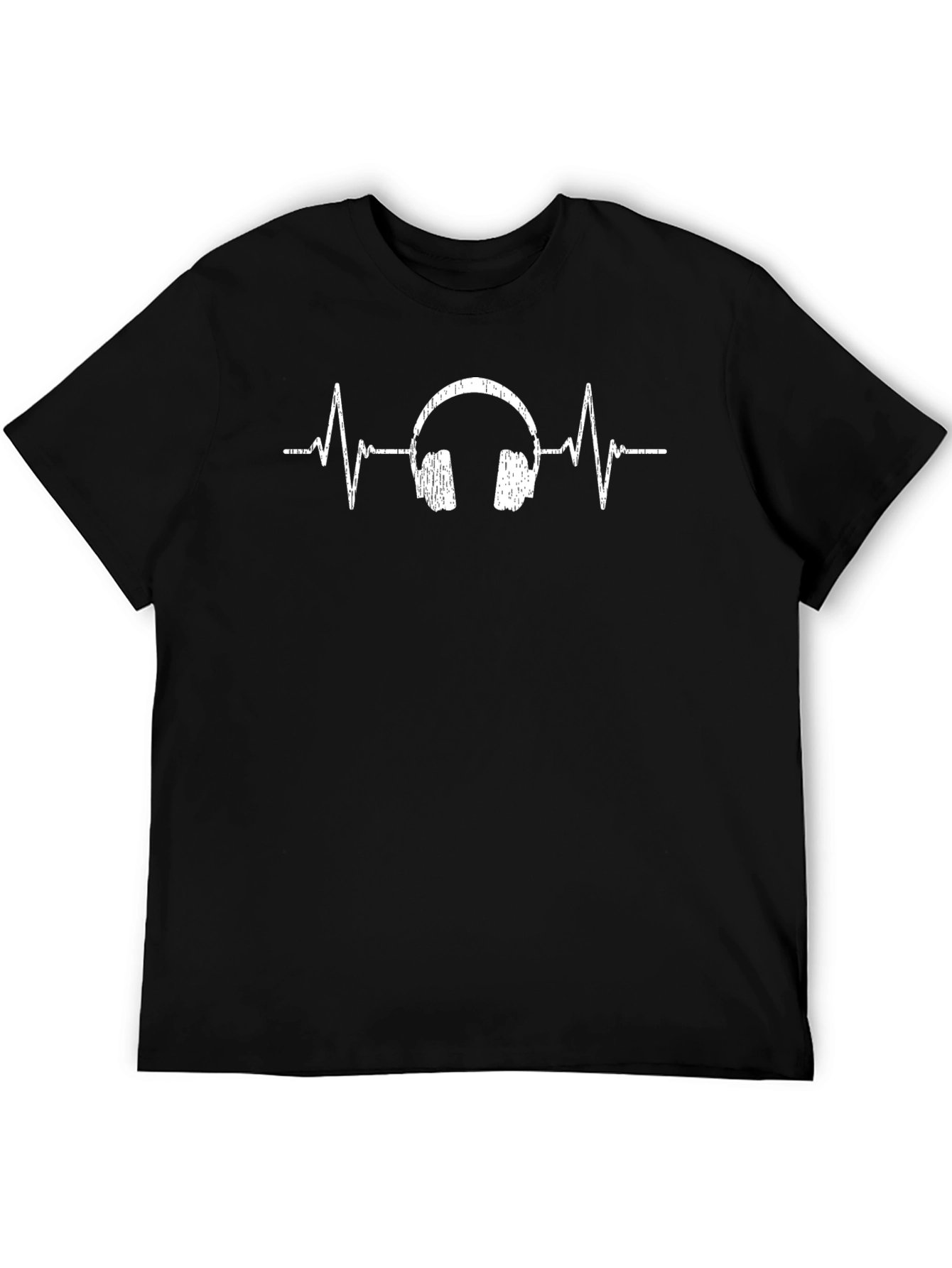 DJ Heartbeat Black T-Shirt - Music Lover Tee