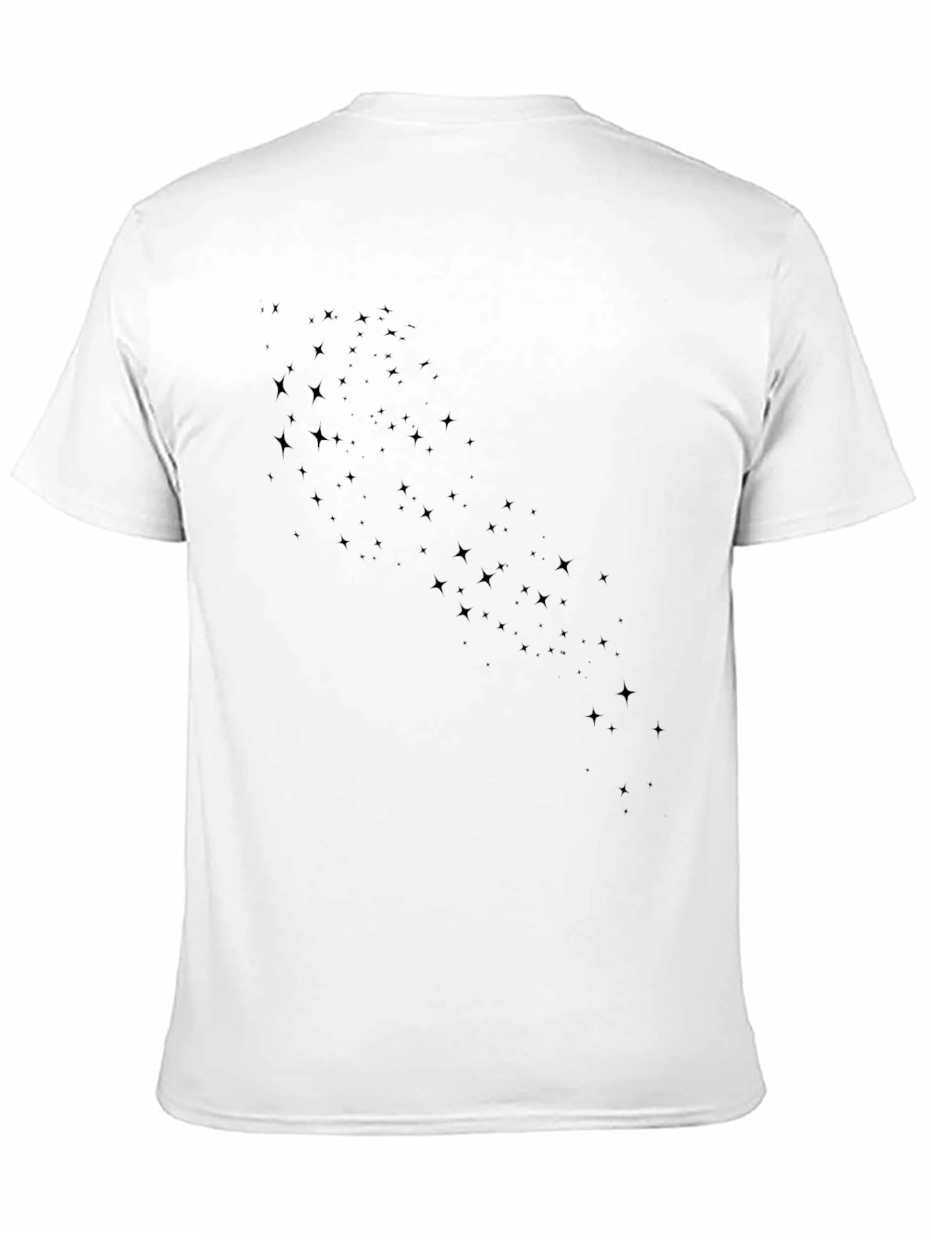 Stylish Black Crew Neck Tee with Subtle Star Pattern