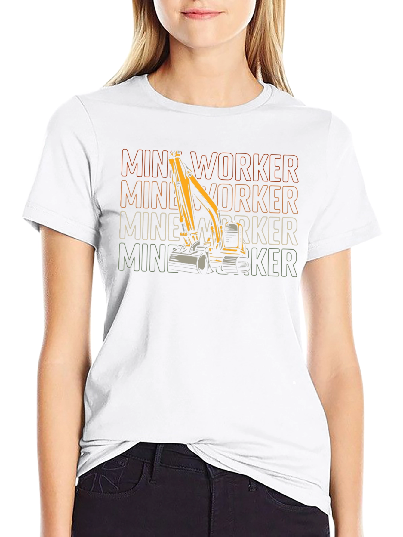Mine Worker Excavator Graphic T-Shirt
