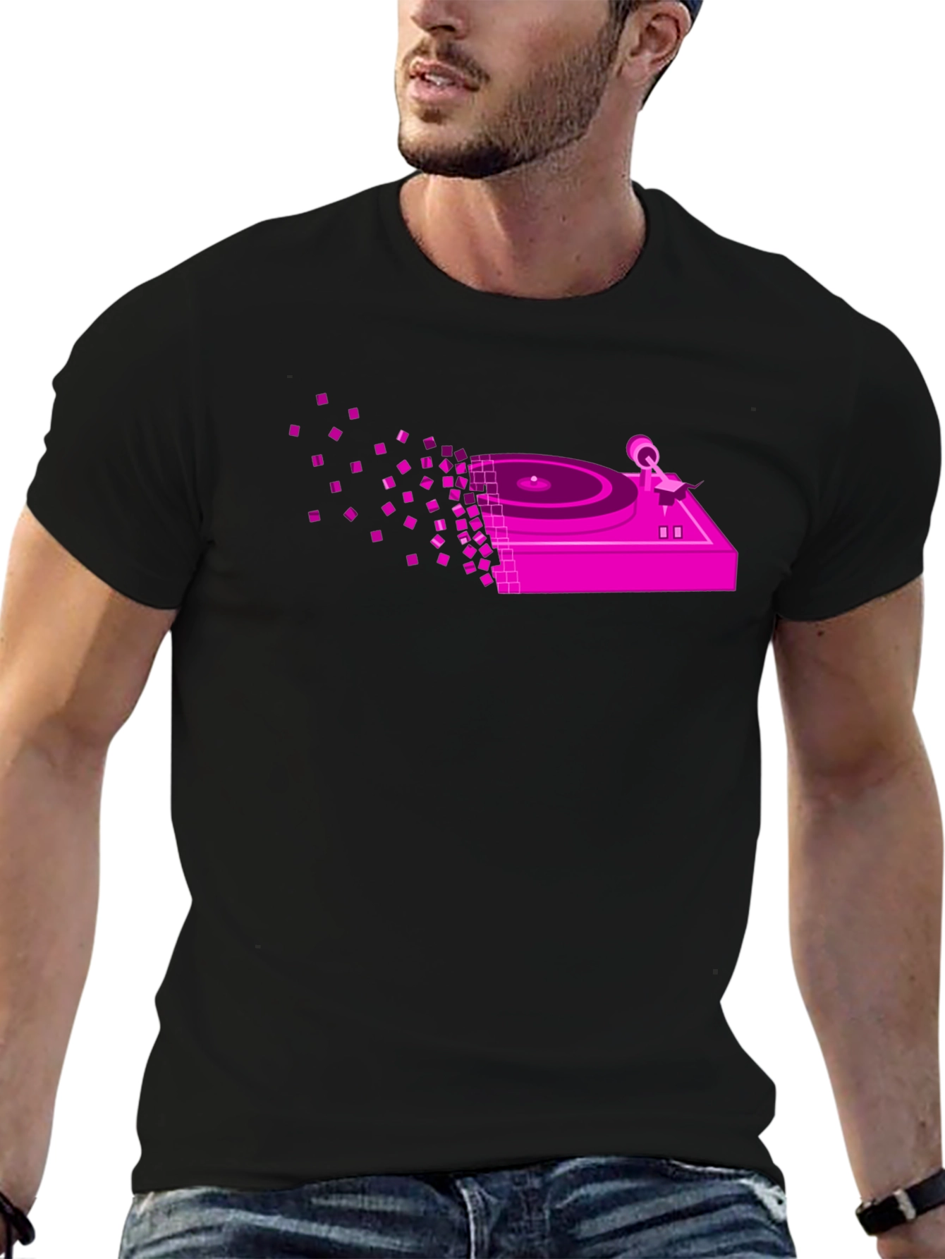 DJ Turntable Graphic Tee - Black