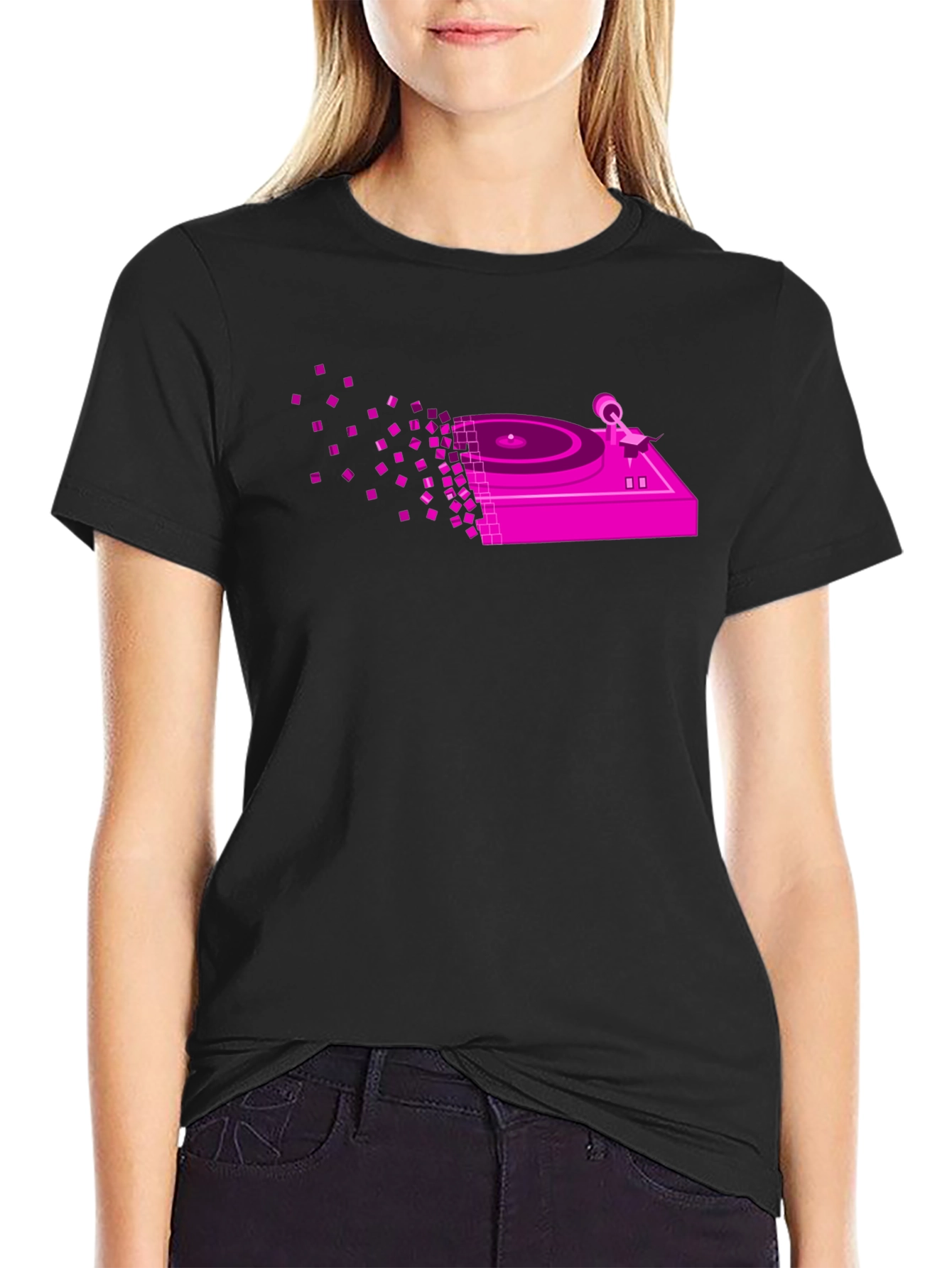 DJ Turntable Graphic Tee - Black