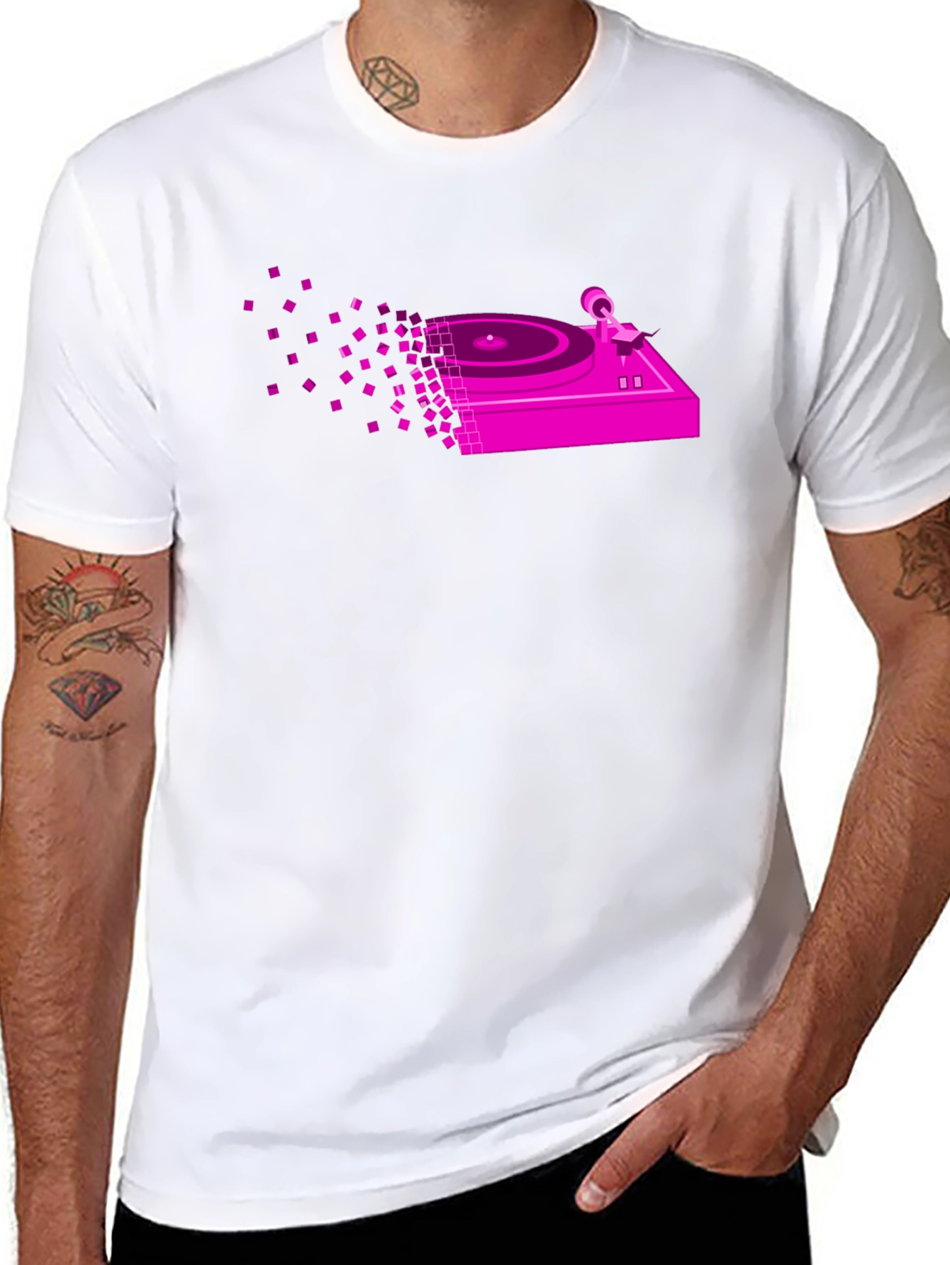 DJ Turntable Graphic Tee - Black