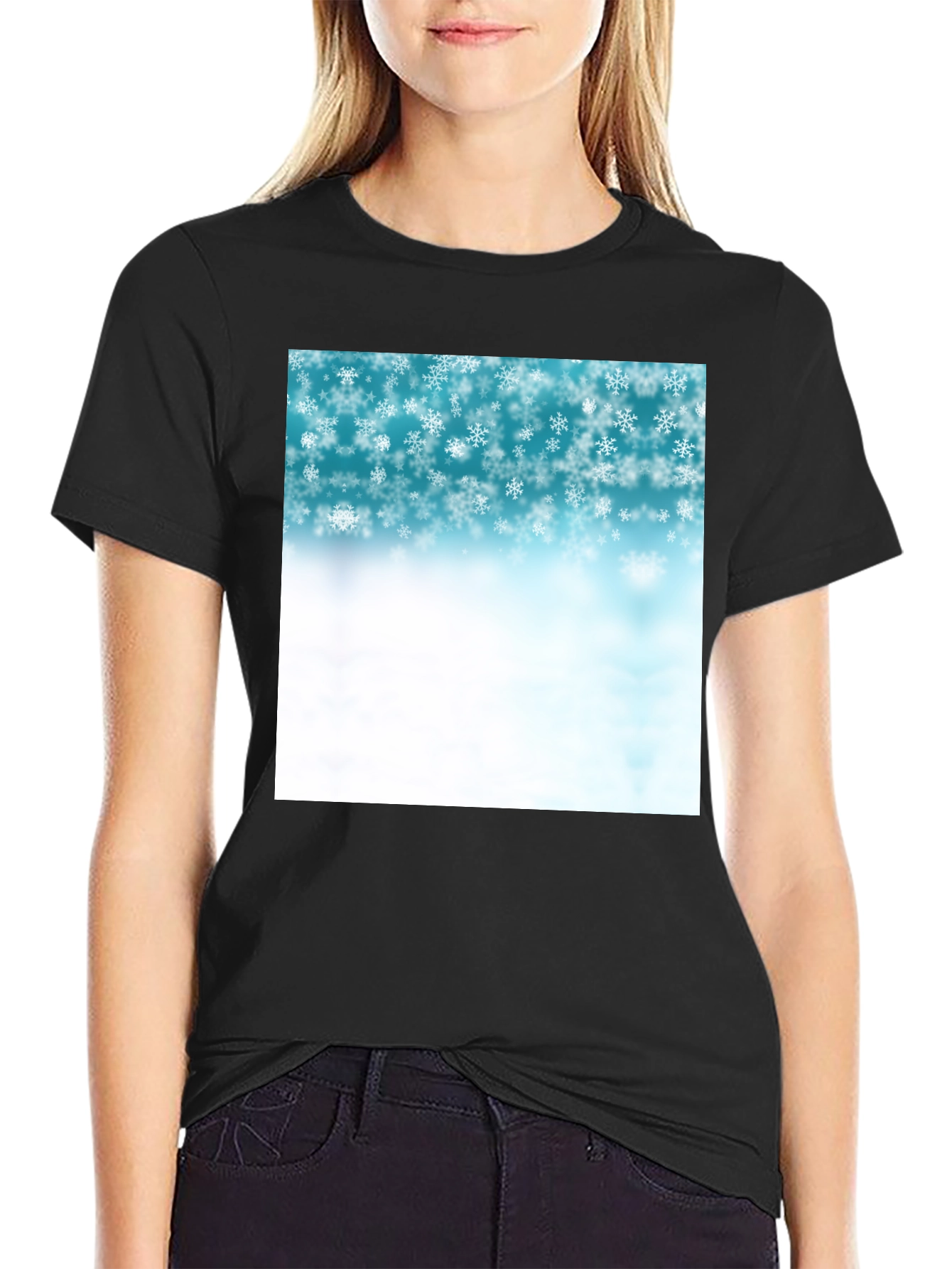Snowflake Graphic T-Shirt - Winter Holiday Style