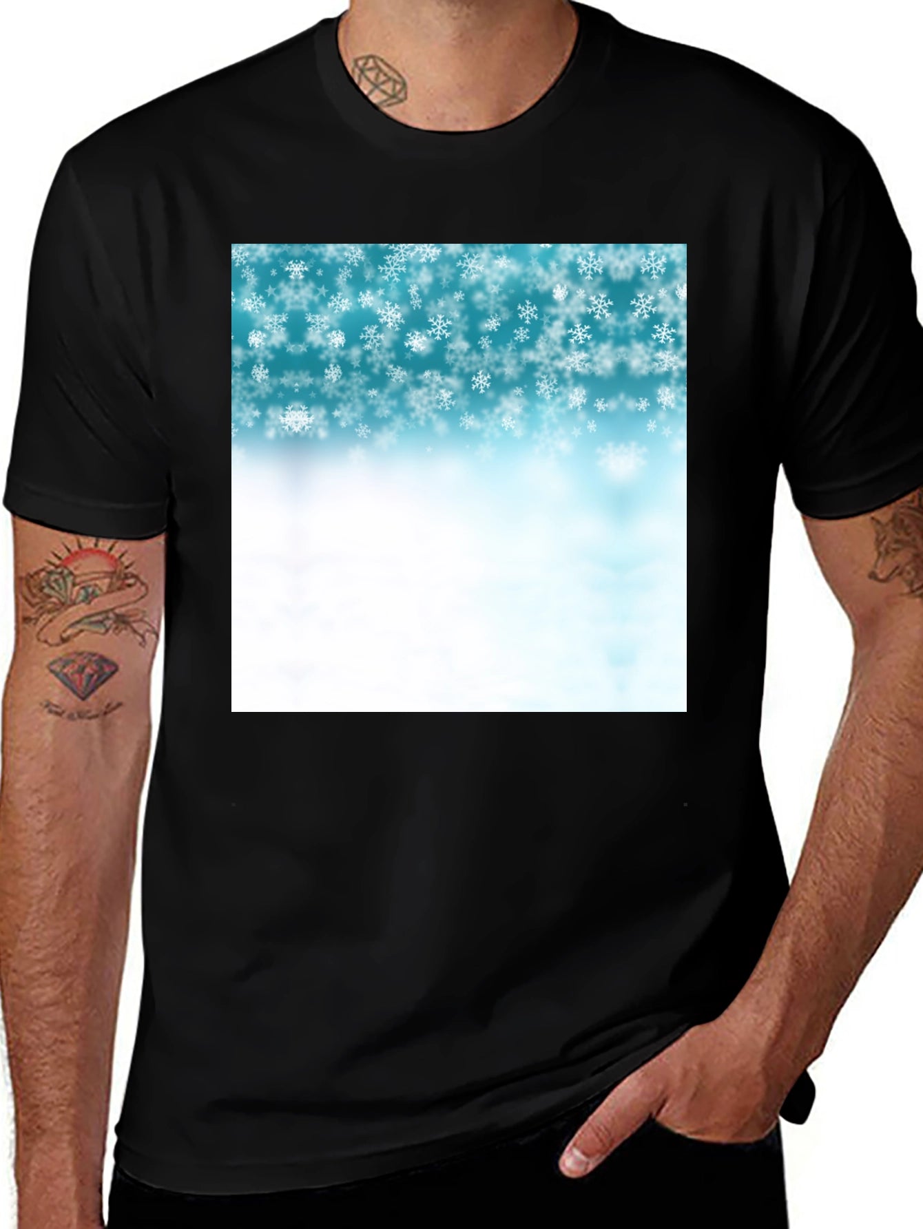 Snowflake Graphic T-Shirt - Winter Holiday Style