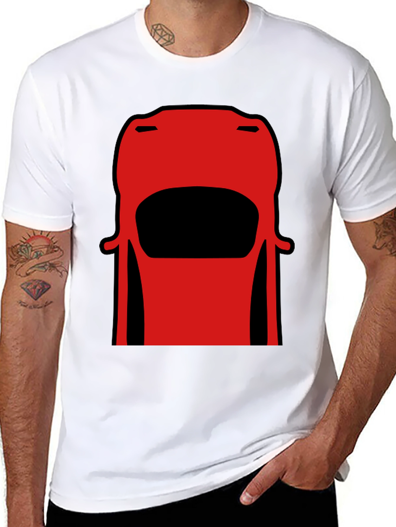 Retro Car Graphic Tee - Black Cotton