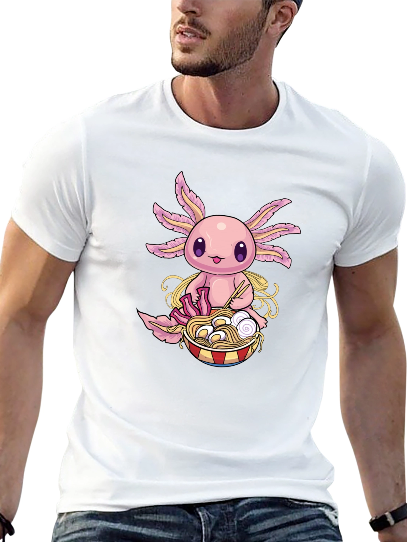 Axolotl Ramen T-Shirt - Cute Kawaii Design