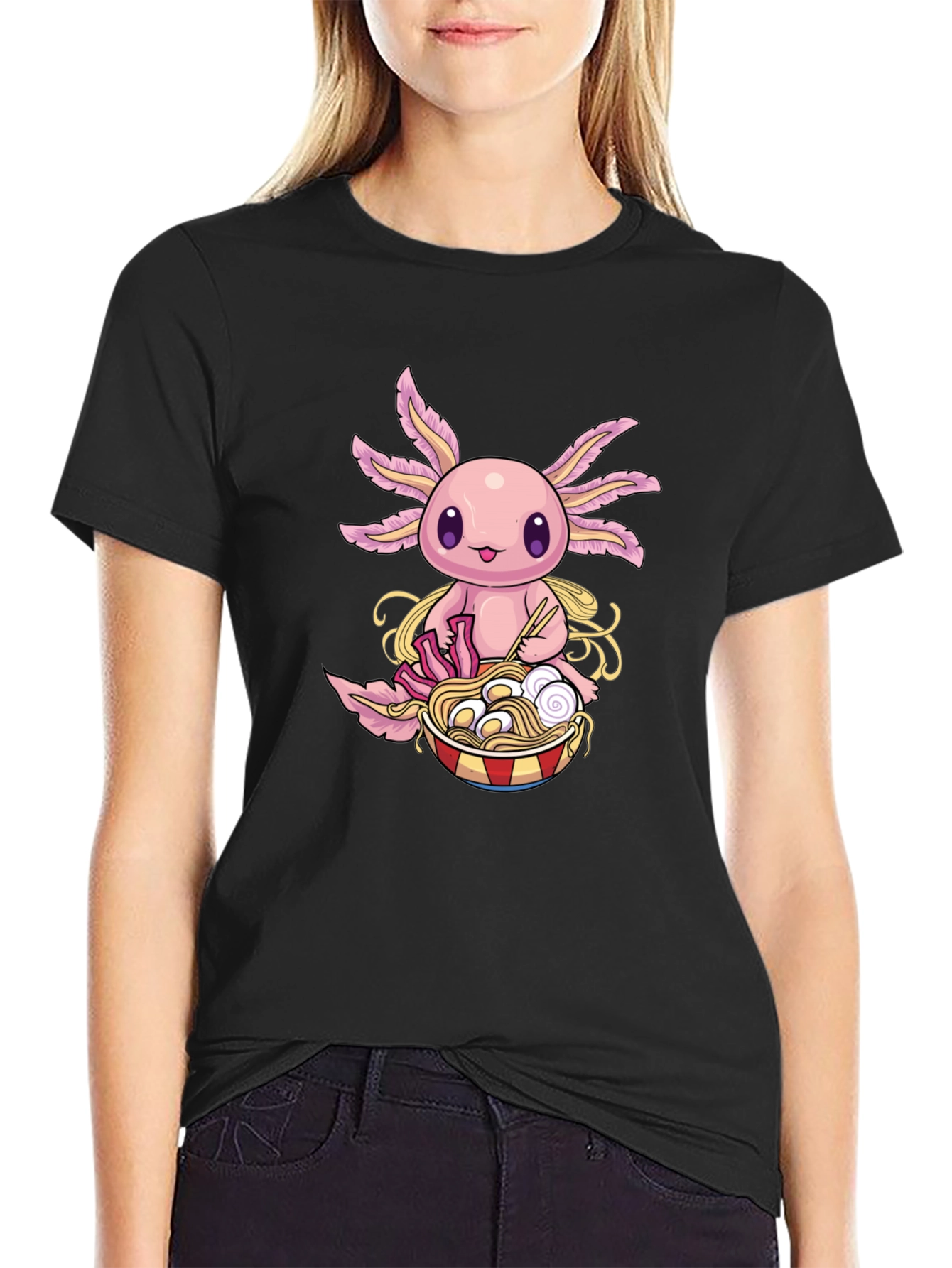 Axolotl Ramen T-Shirt - Cute Kawaii Design
