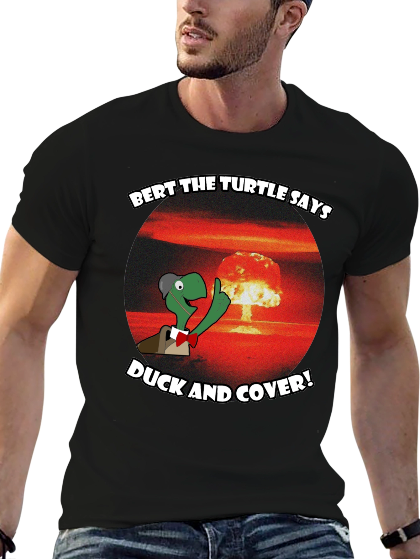 Bert the Turtle Duck and Cover Graphic Tee