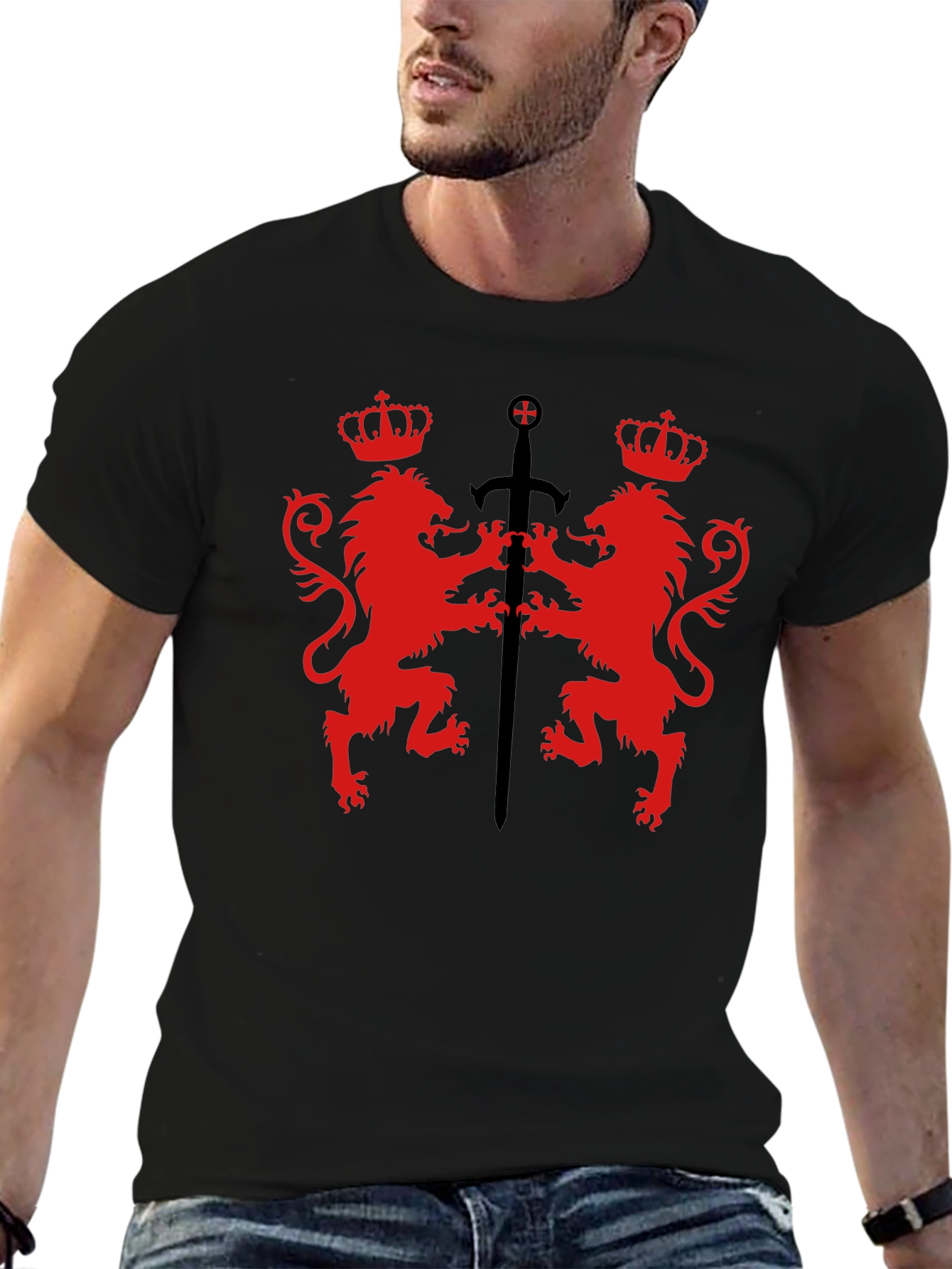 Royal Lions Crest Black T-Shirt