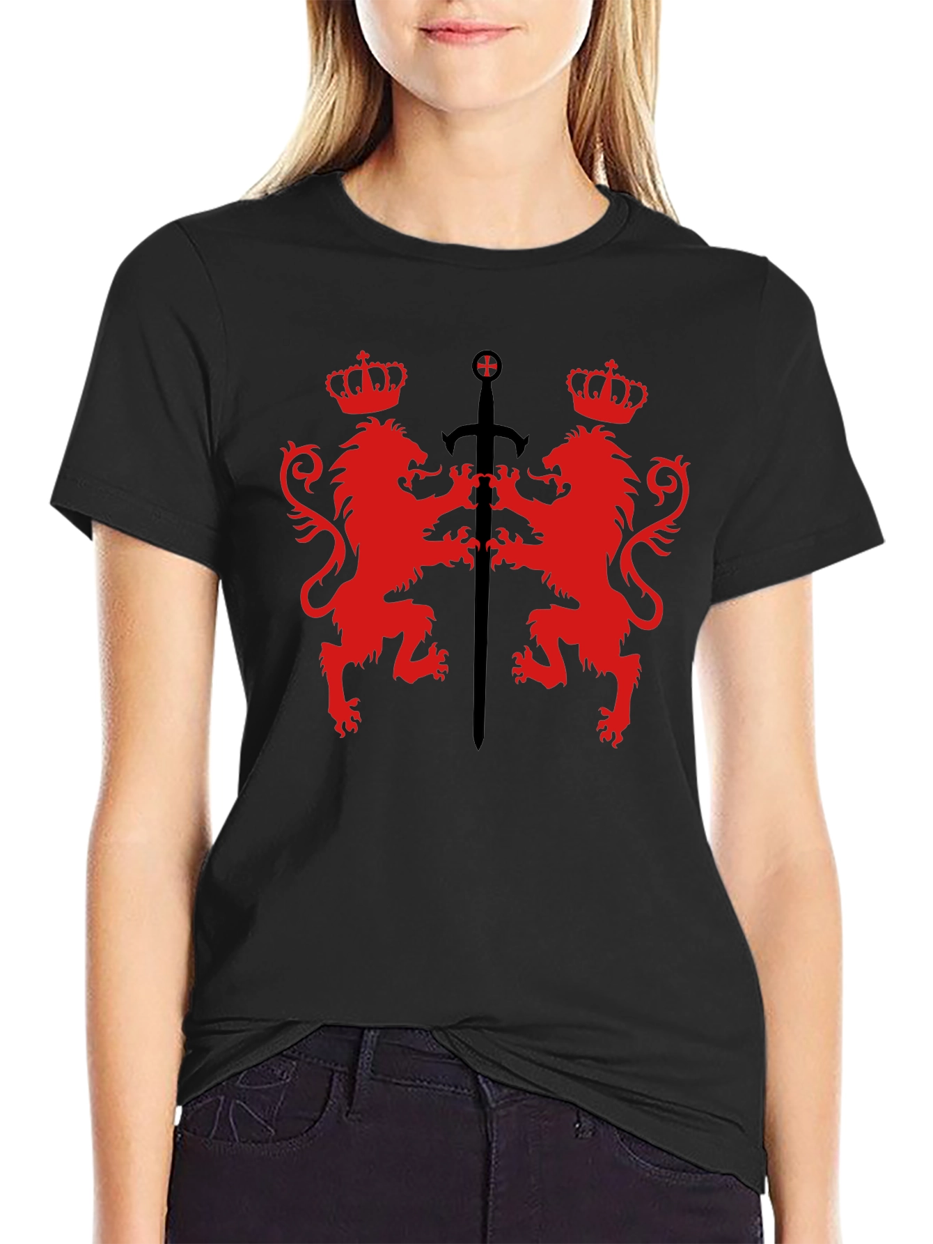 Royal Lions Crest Black T-Shirt
