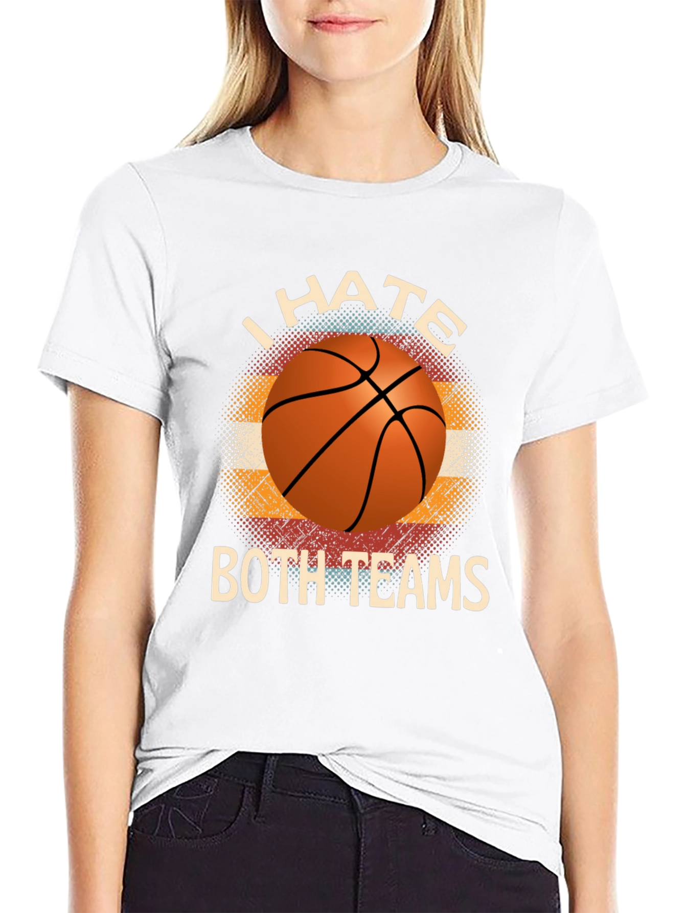 I Hate Both Teams Basketball Graphic T-Shirt