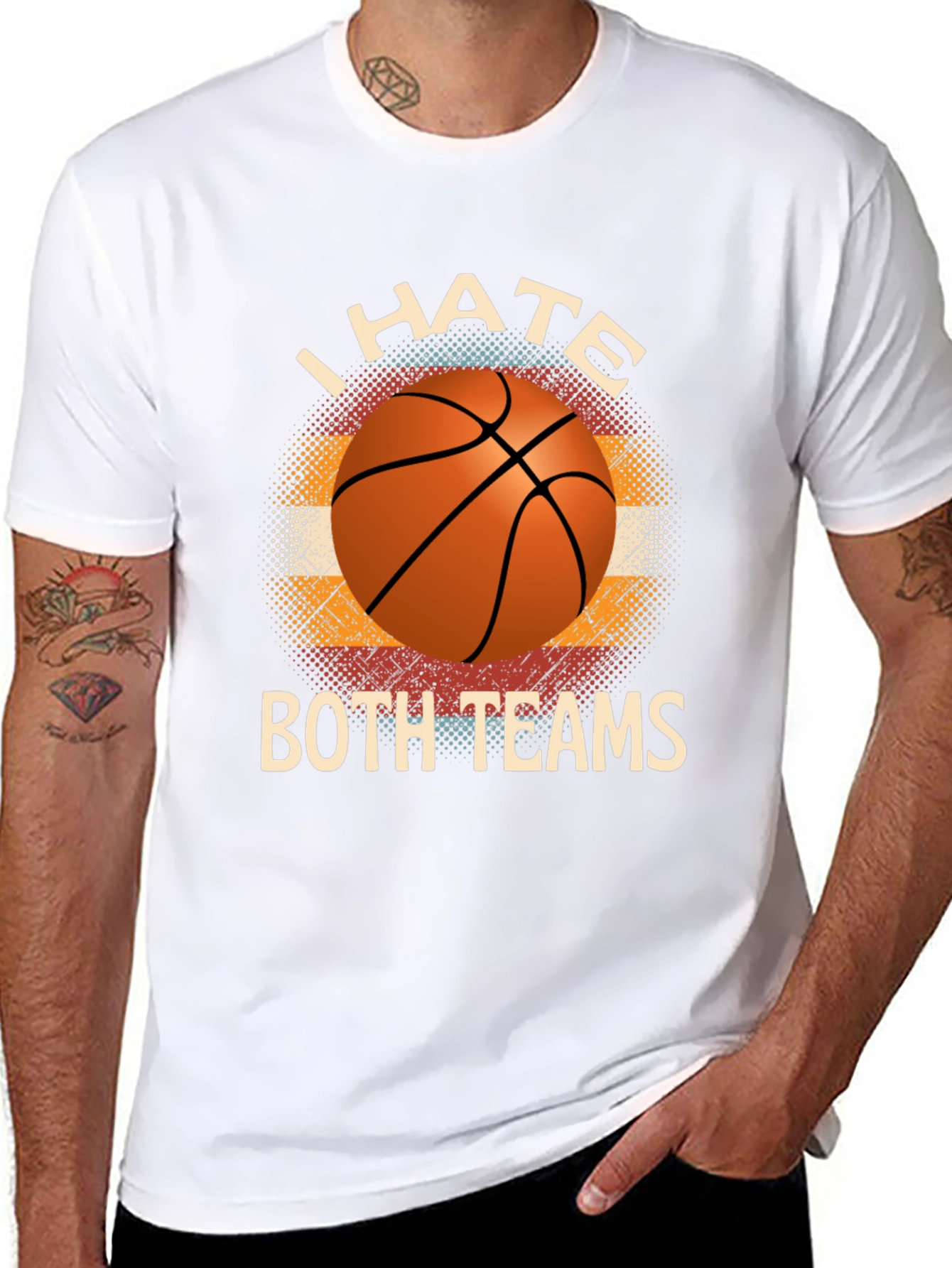 I Hate Both Teams Basketball Graphic T-Shirt