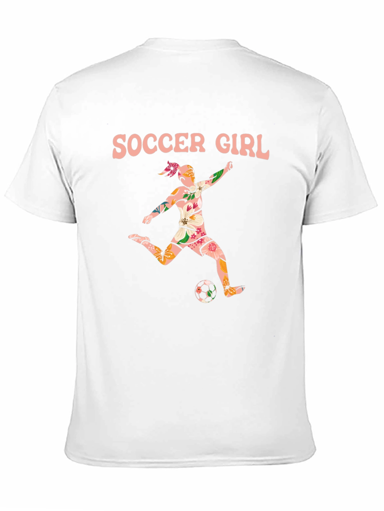Soccer Girl Floral Graphic Tee - Black